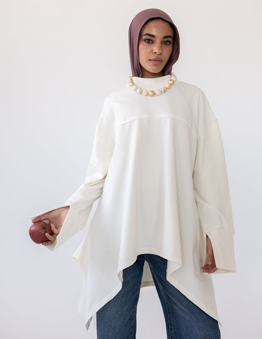 High-Low Cotton Top — Off-White