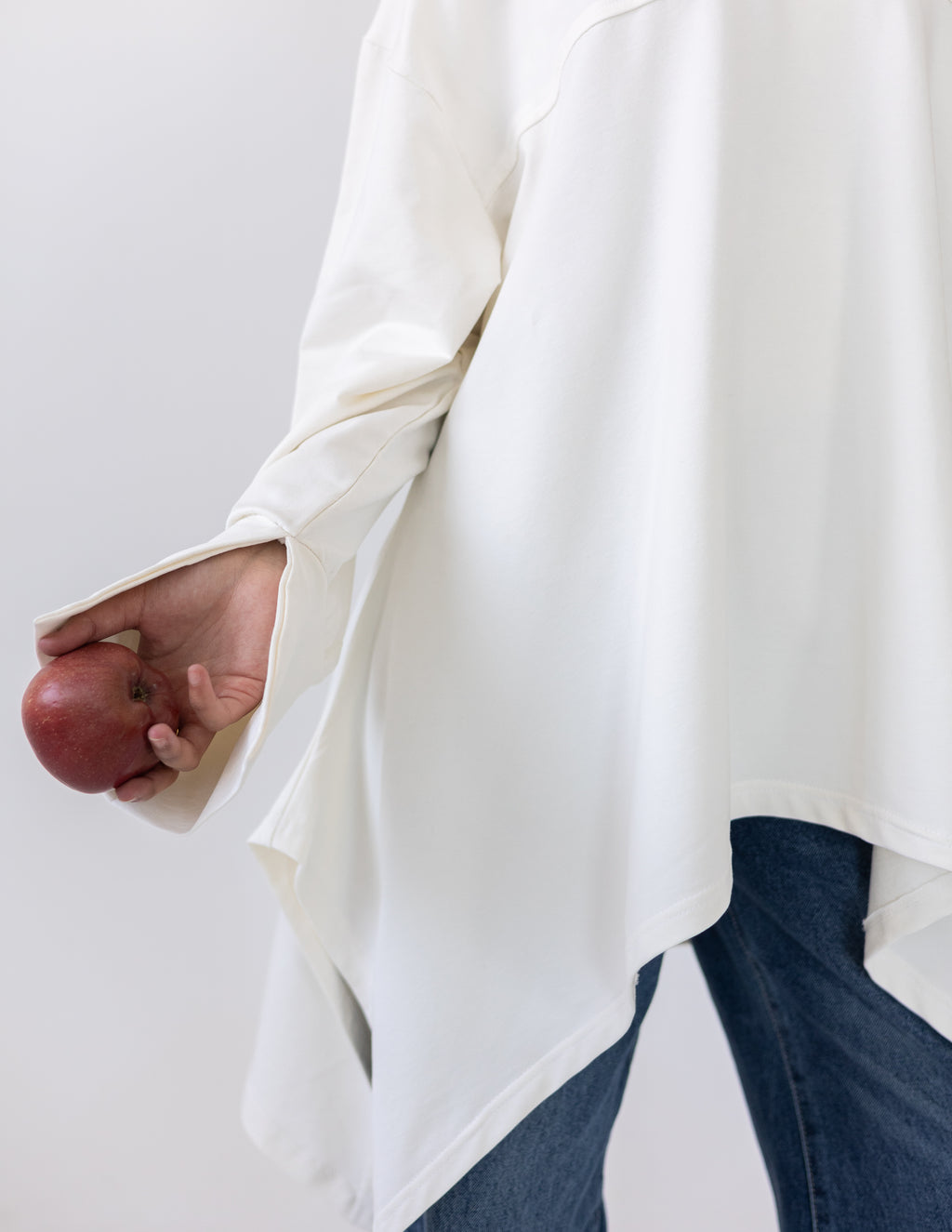 High-Low Cotton Top — Off-White