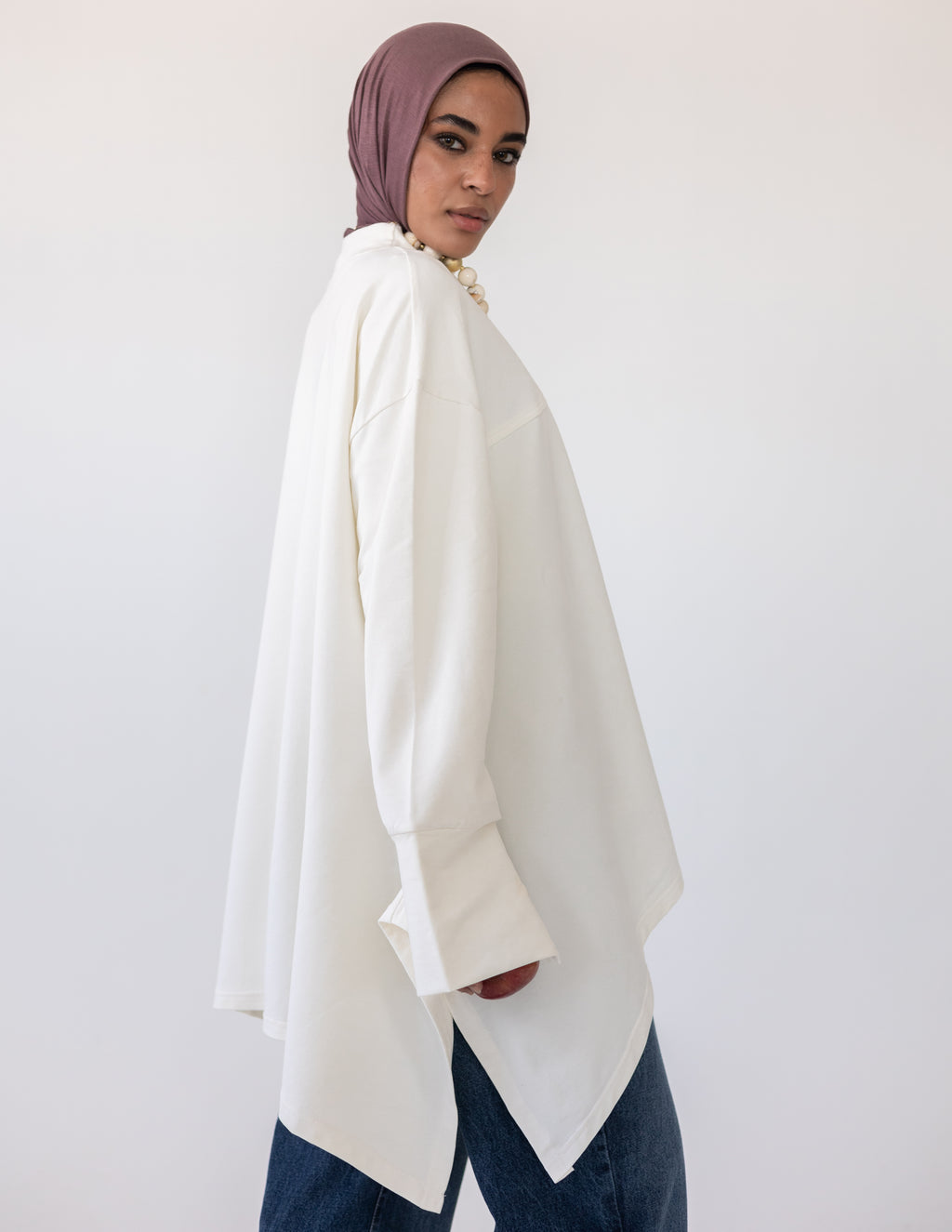 High-Low Cotton Top — Off-White