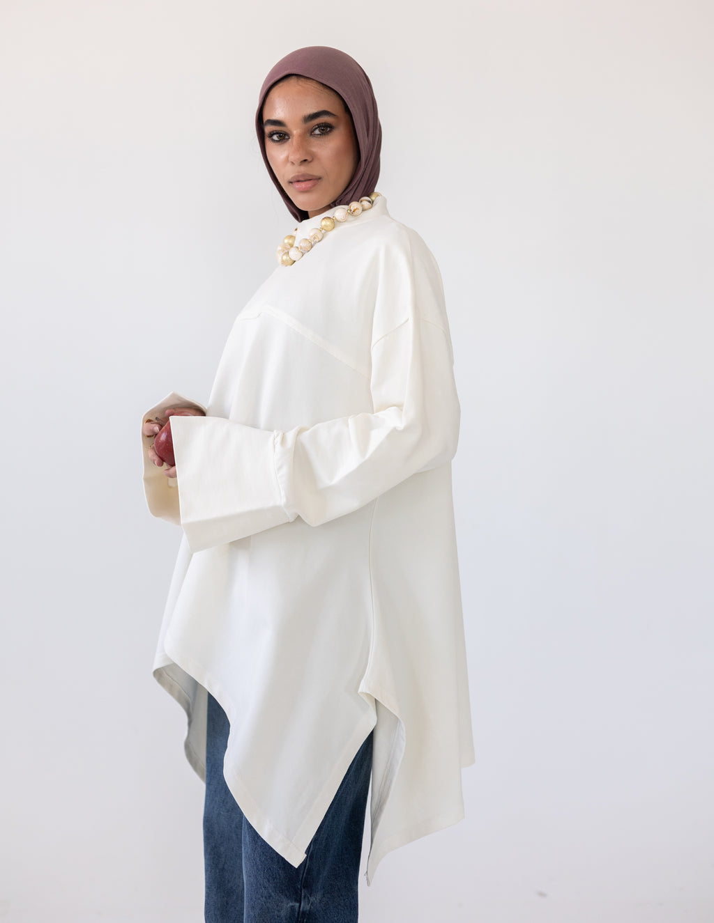 High-Low Cotton Top — Off-White