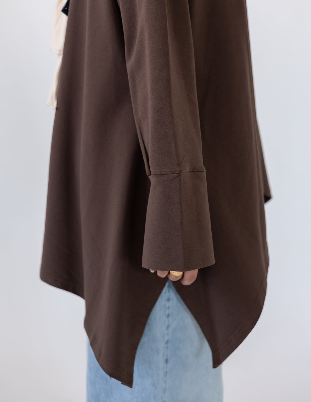 High-Low Cotton Top — Brown