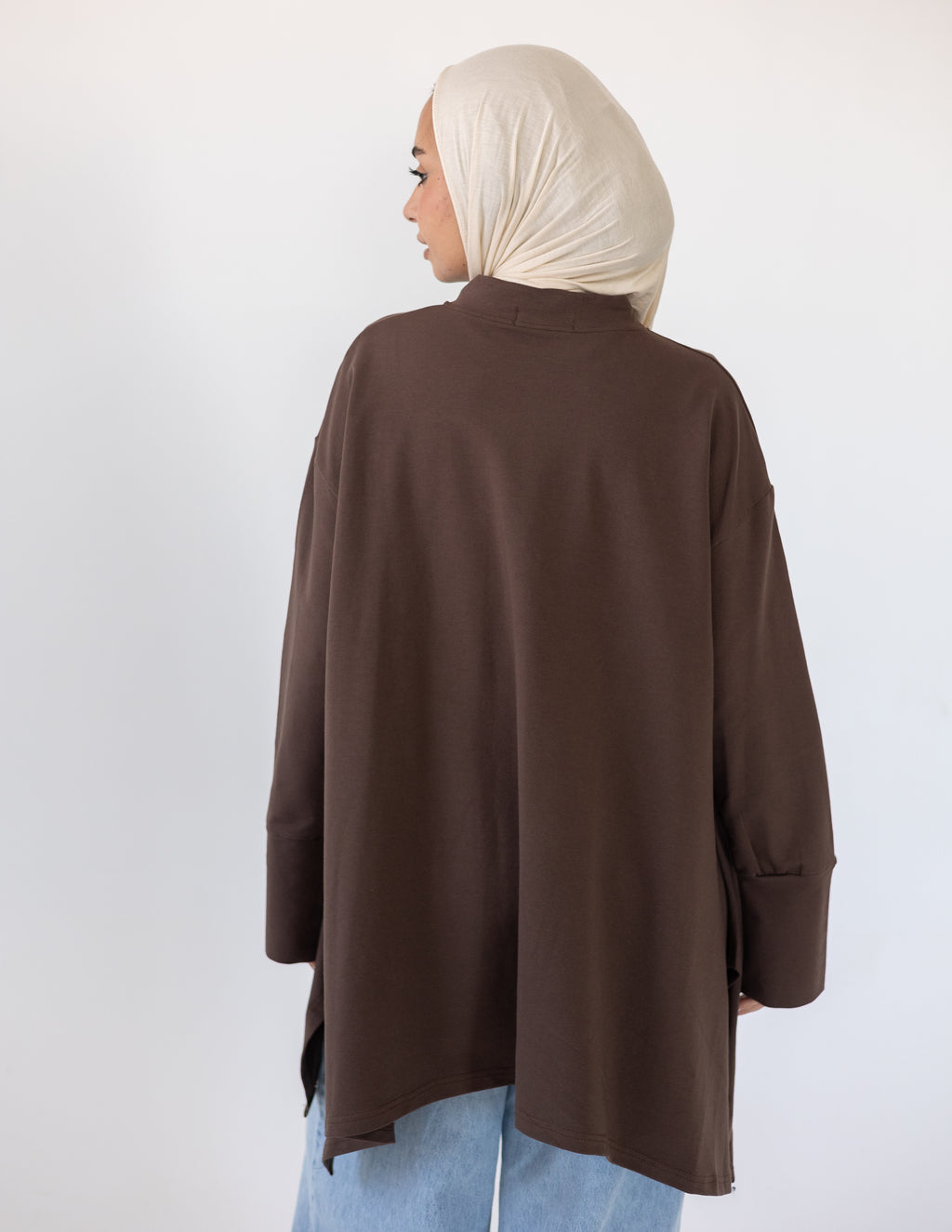 High-Low Cotton Top — Brown
