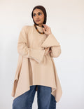 High-Low Cotton Top — Beige