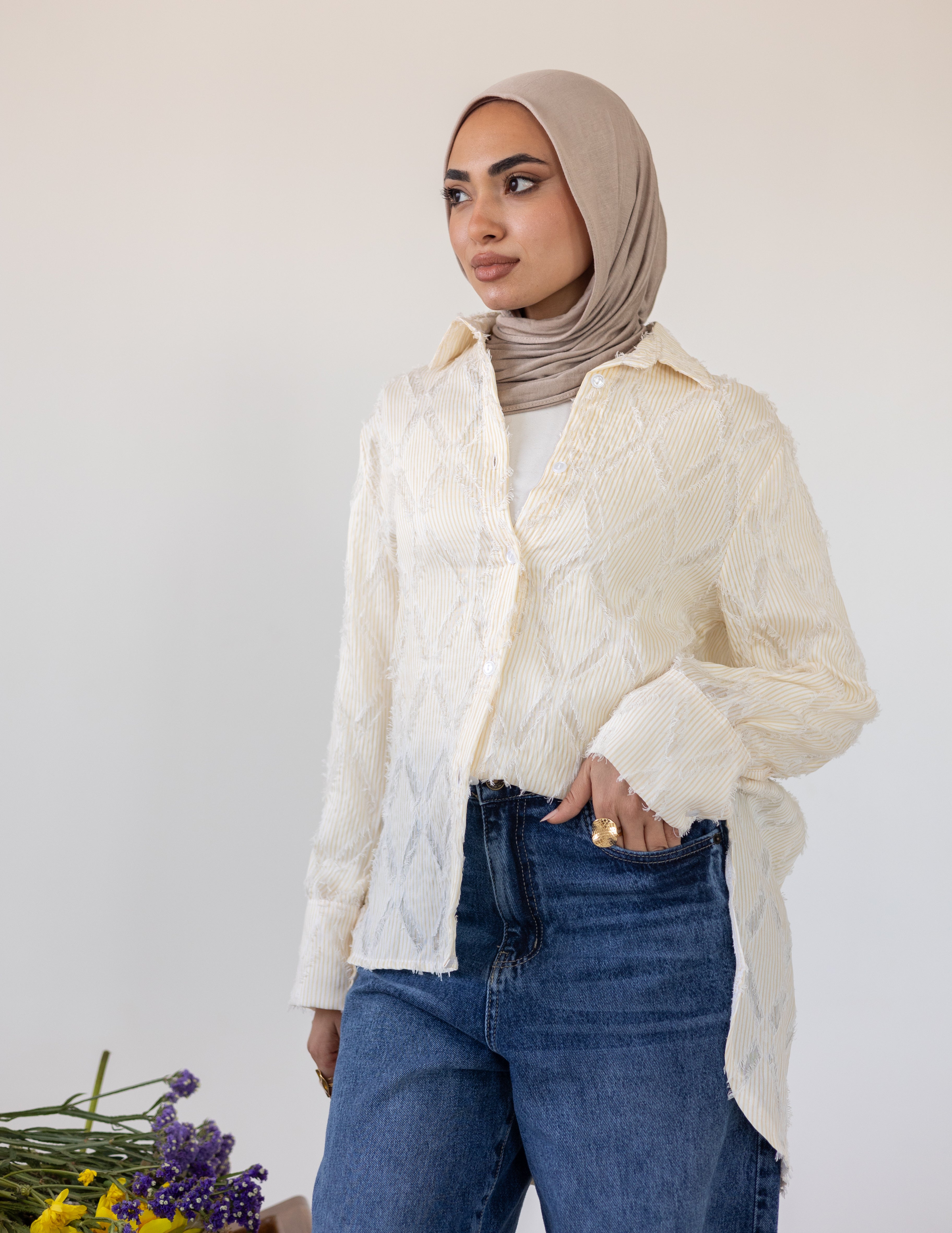 Prisma Textured Shirt — Yellow