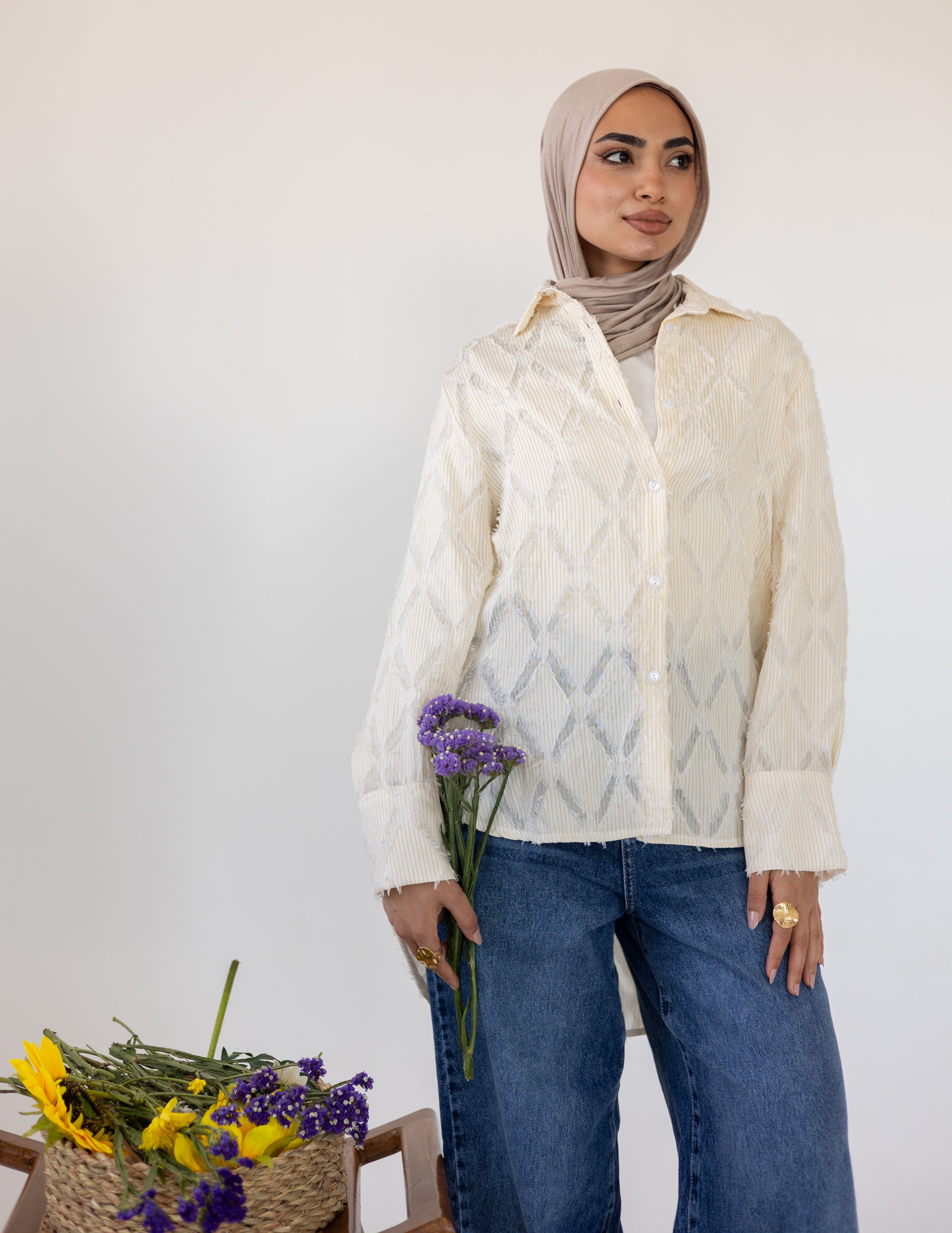 Prisma Textured Shirt — Yellow