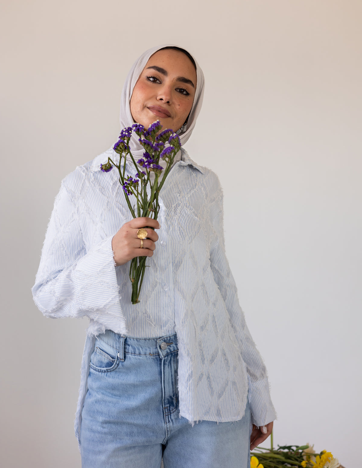 Prisma textured shirt — baby blue