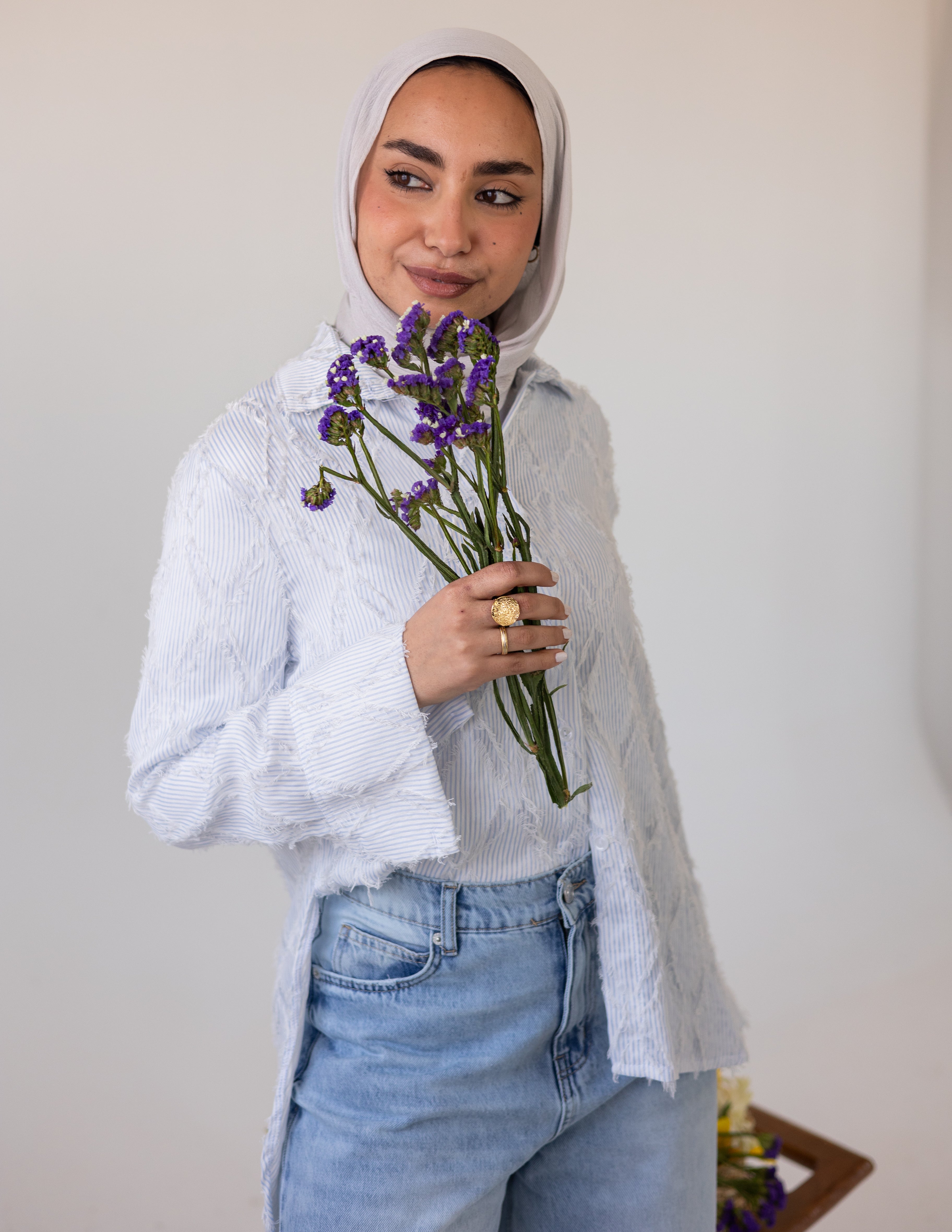 Prisma Textured Shirt — Baby Blue