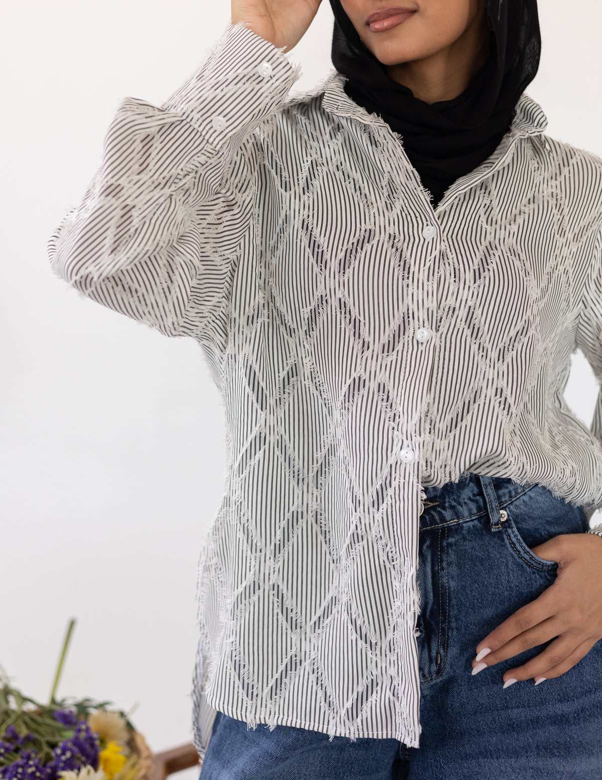 Prisma textured shirt — black
