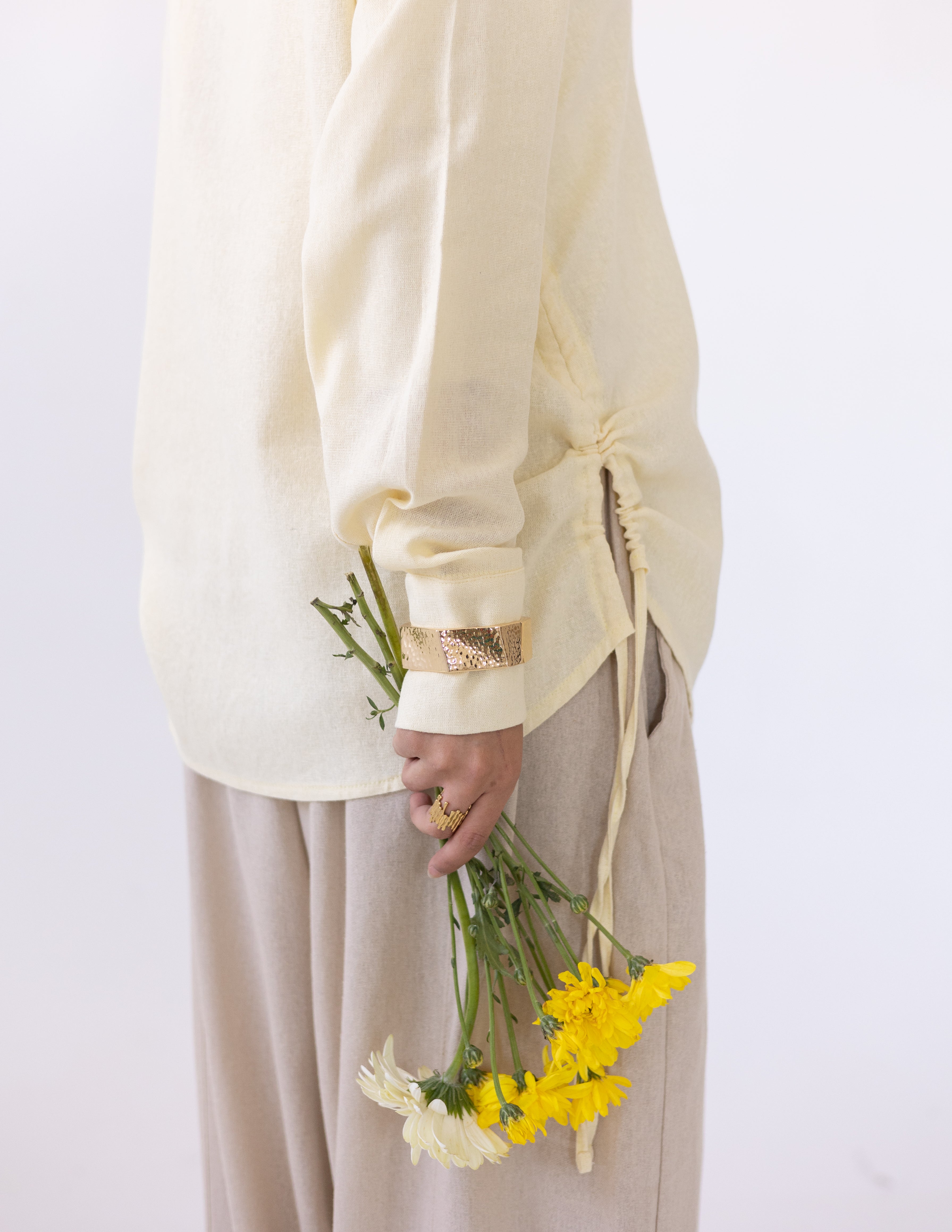 Side-Tie Shirt — Butter Yellow