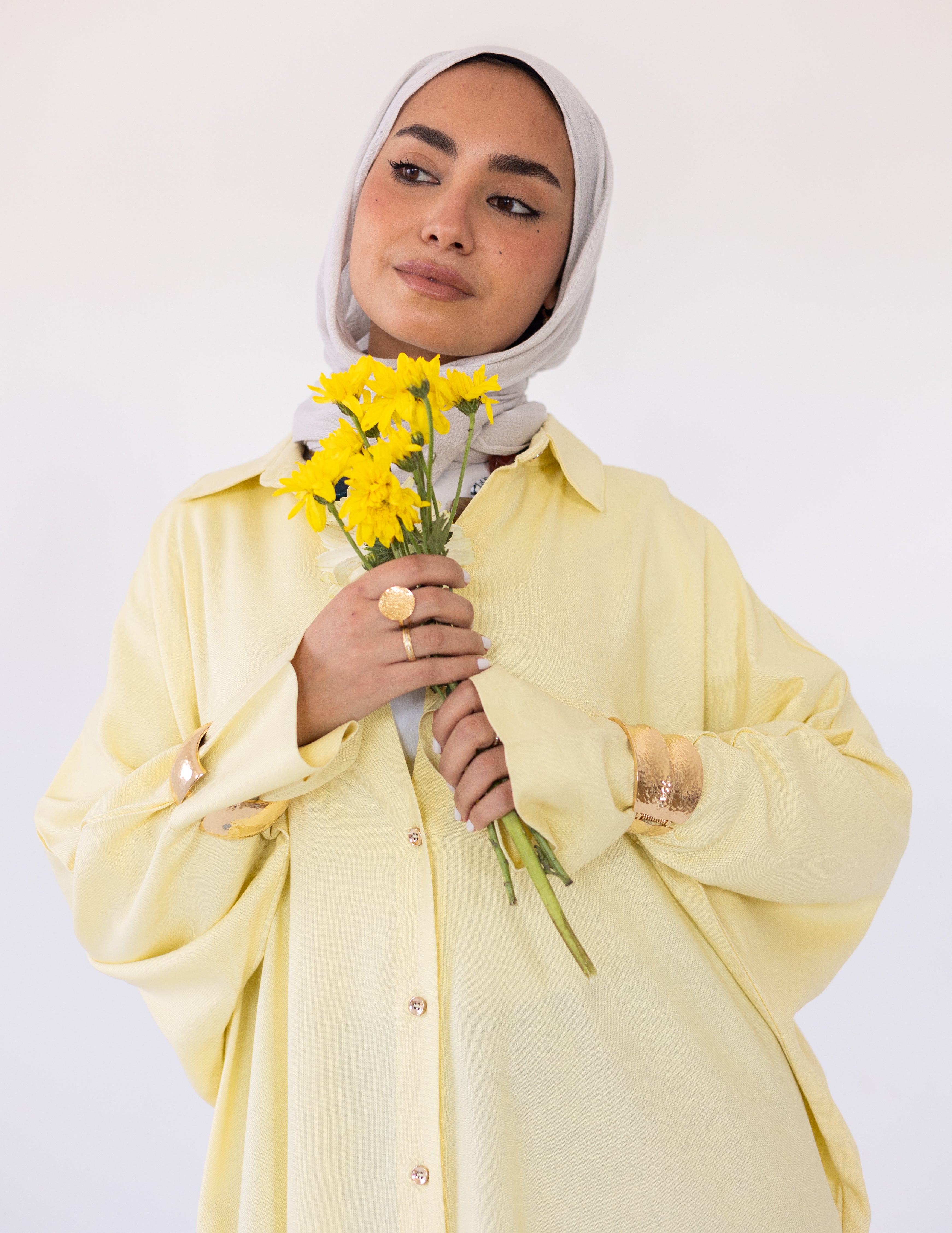Naia Linen Chemise — Light Yellow