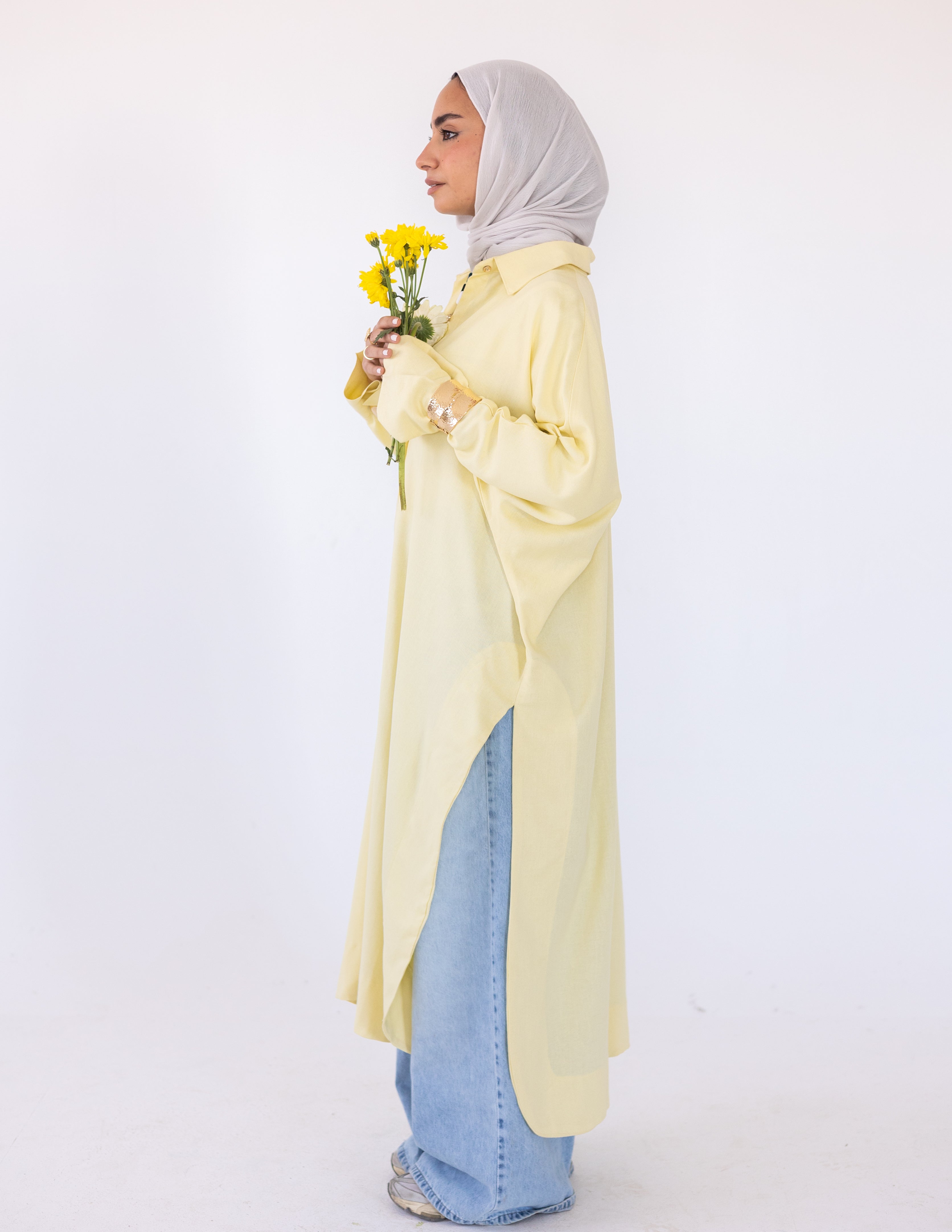 Naia Linen Chemise — Light Yellow