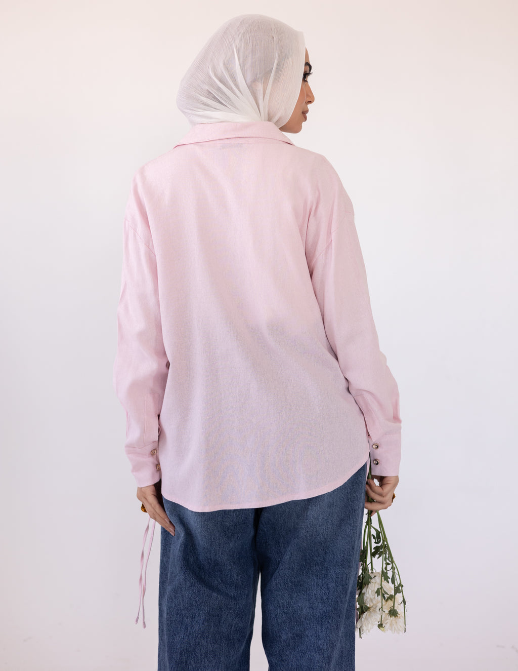 Side-Tie Shirt — Baby Pink