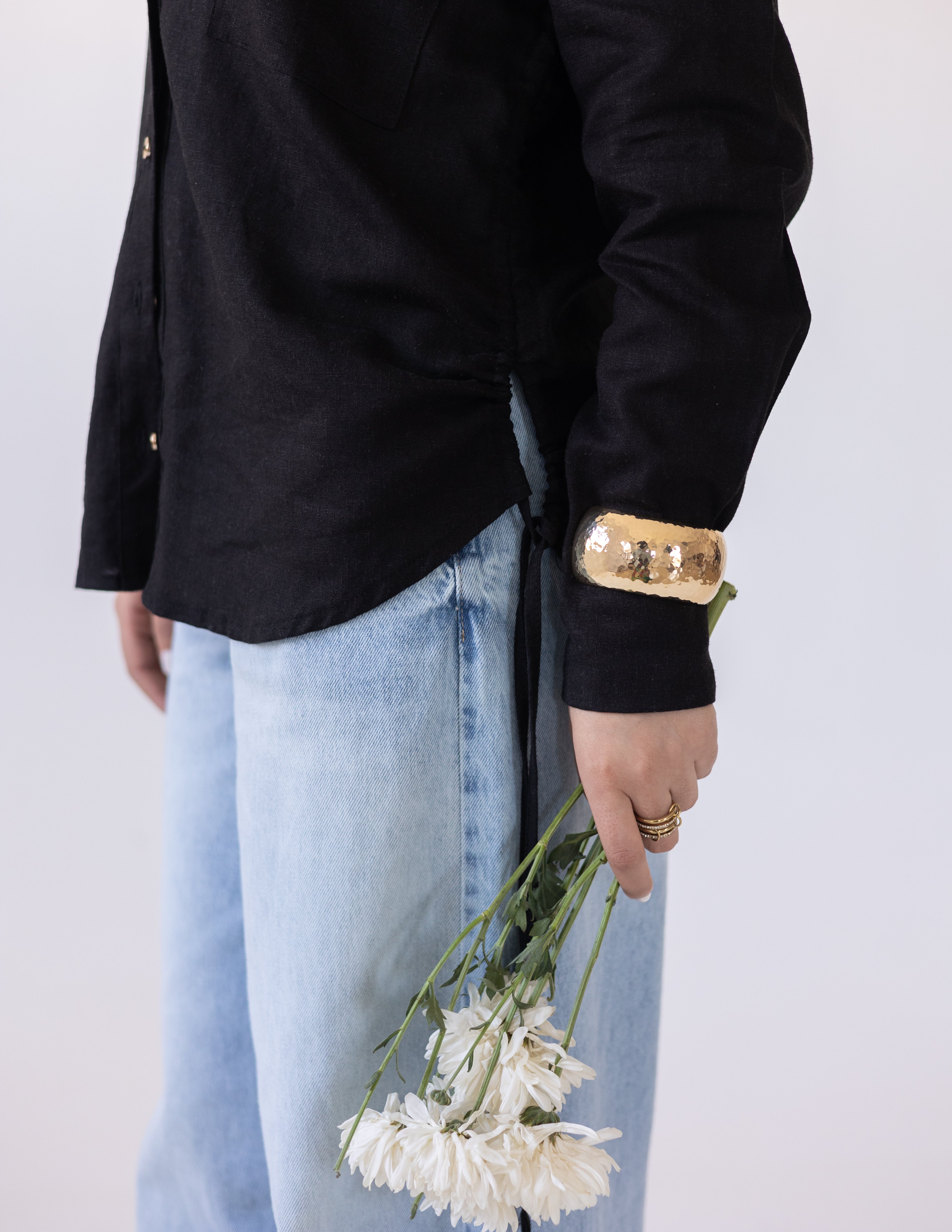 Side-Tie Shirt — Black