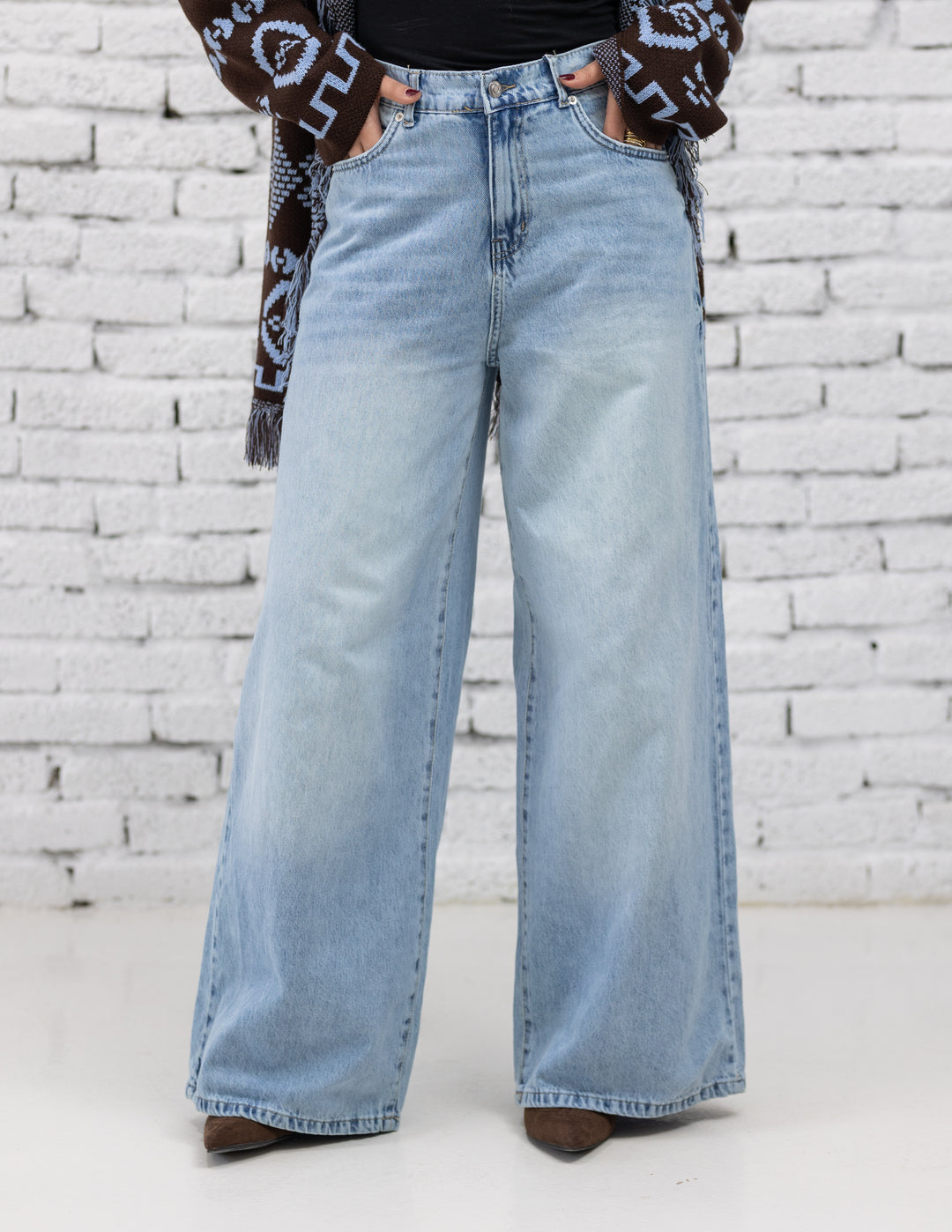 Wide Leg Denim — Light Blue