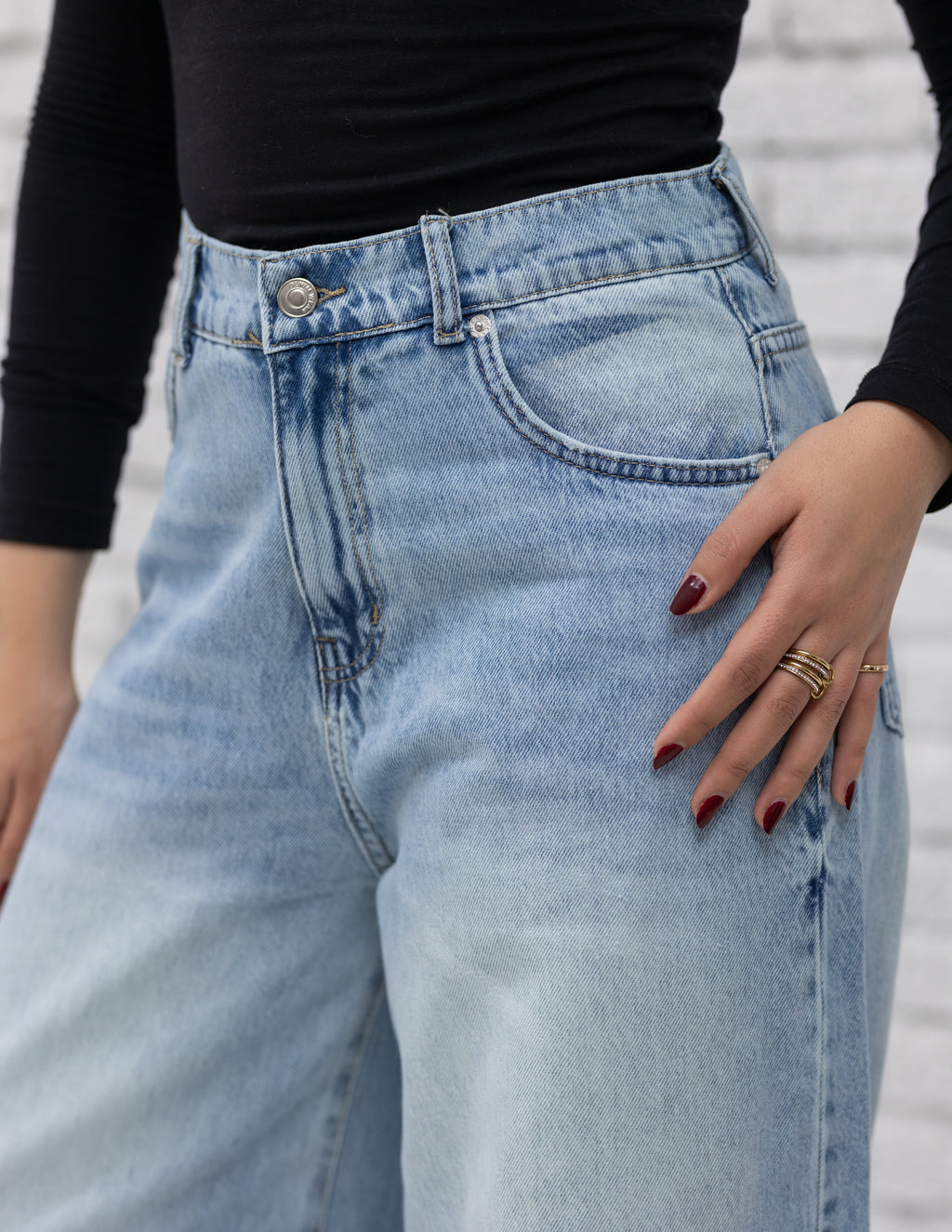 Wide Leg Denim — Light Blue