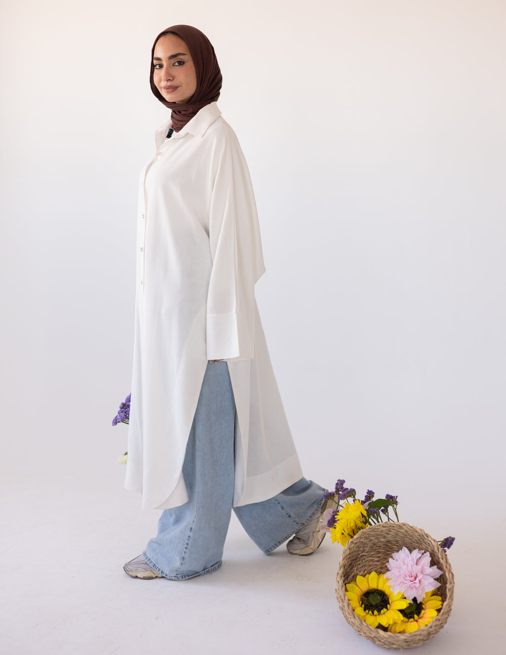 Naia Linen Chemise — White