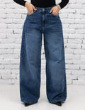 Wide Leg Denim — Dark Navy