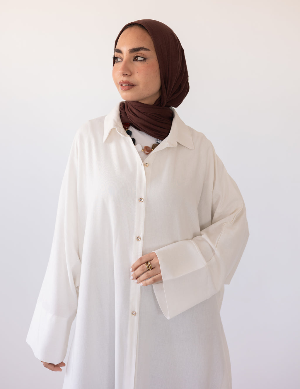 Naia Linen Chemise — White