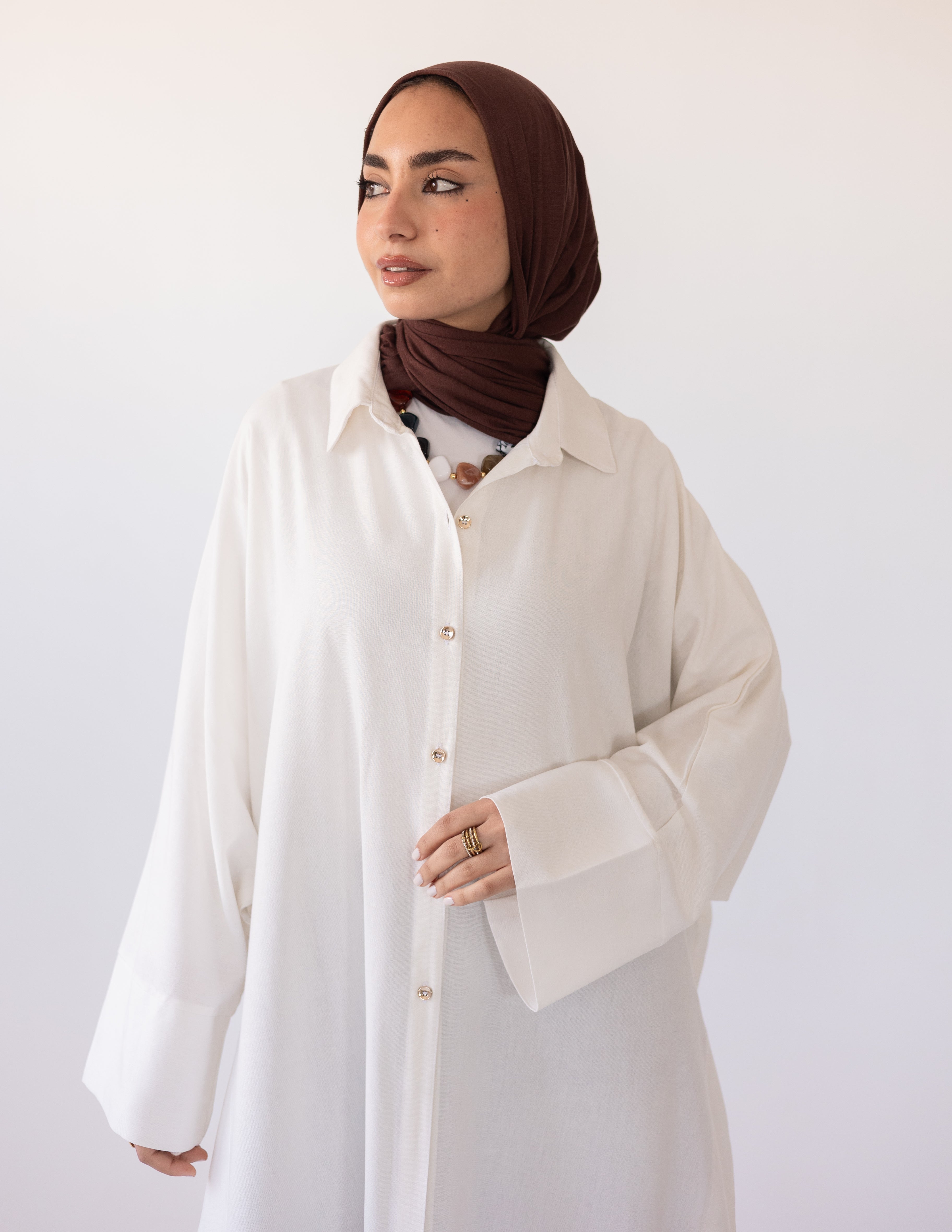 Naia Linen Chemise — White