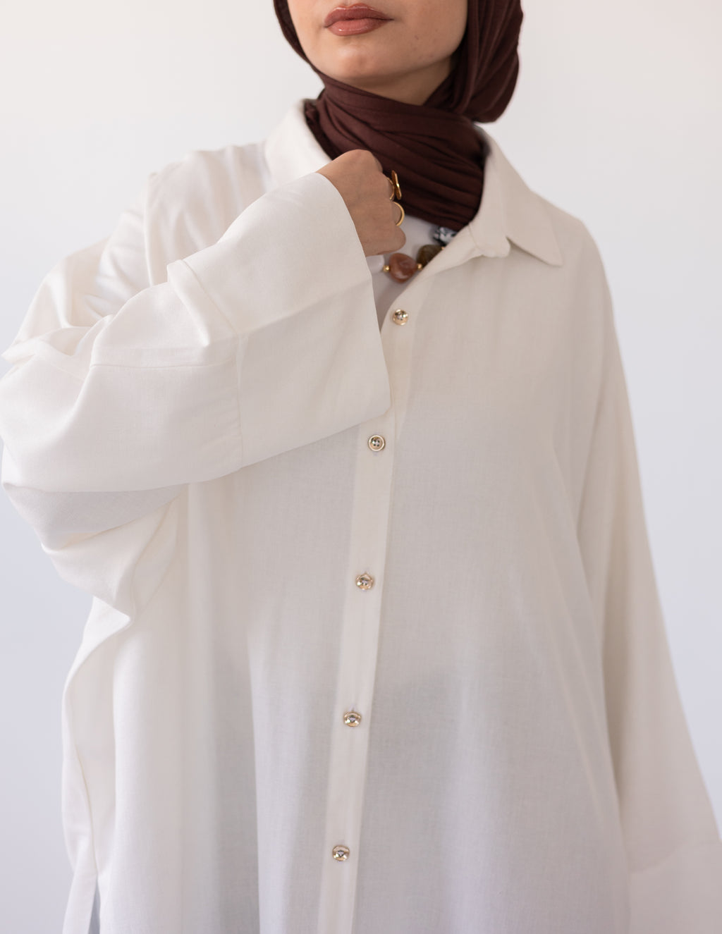 Naia Linen Chemise — White