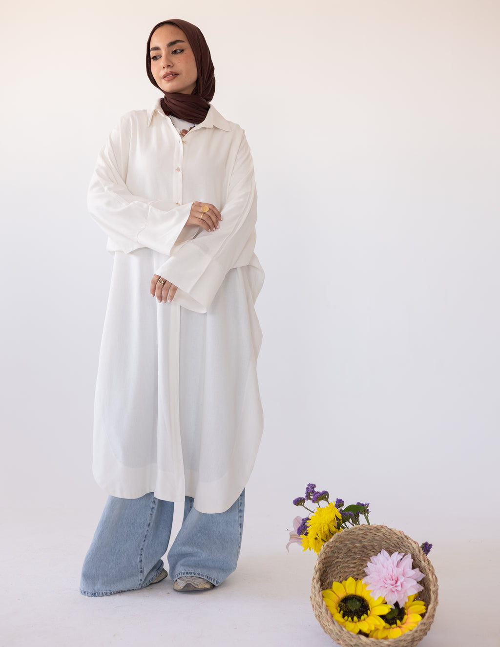 Naia Linen Chemise — White