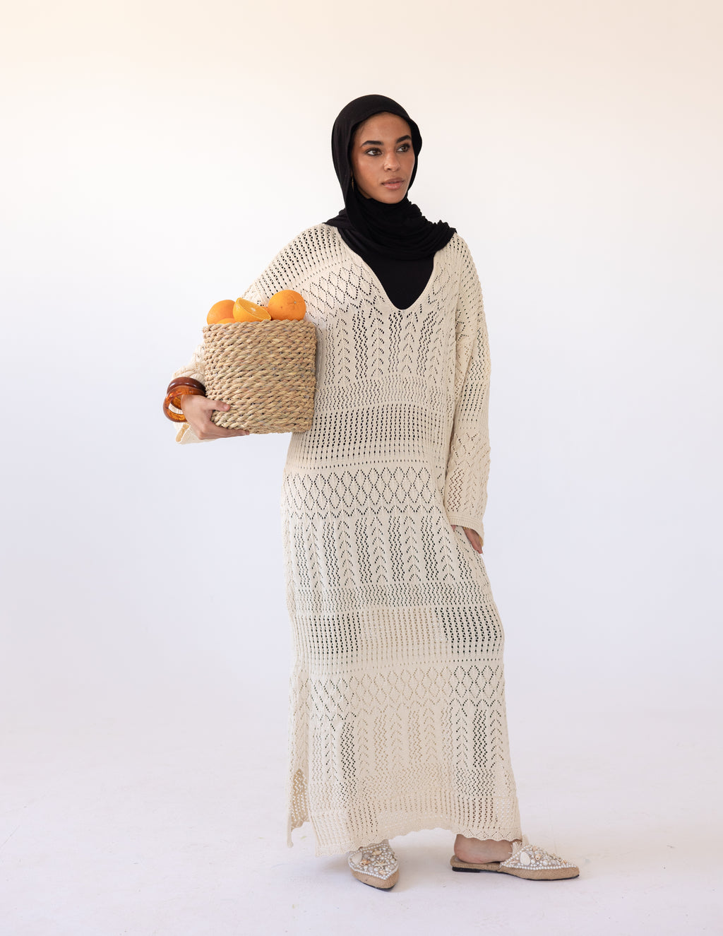 Pearl Maxi Dress — Beige