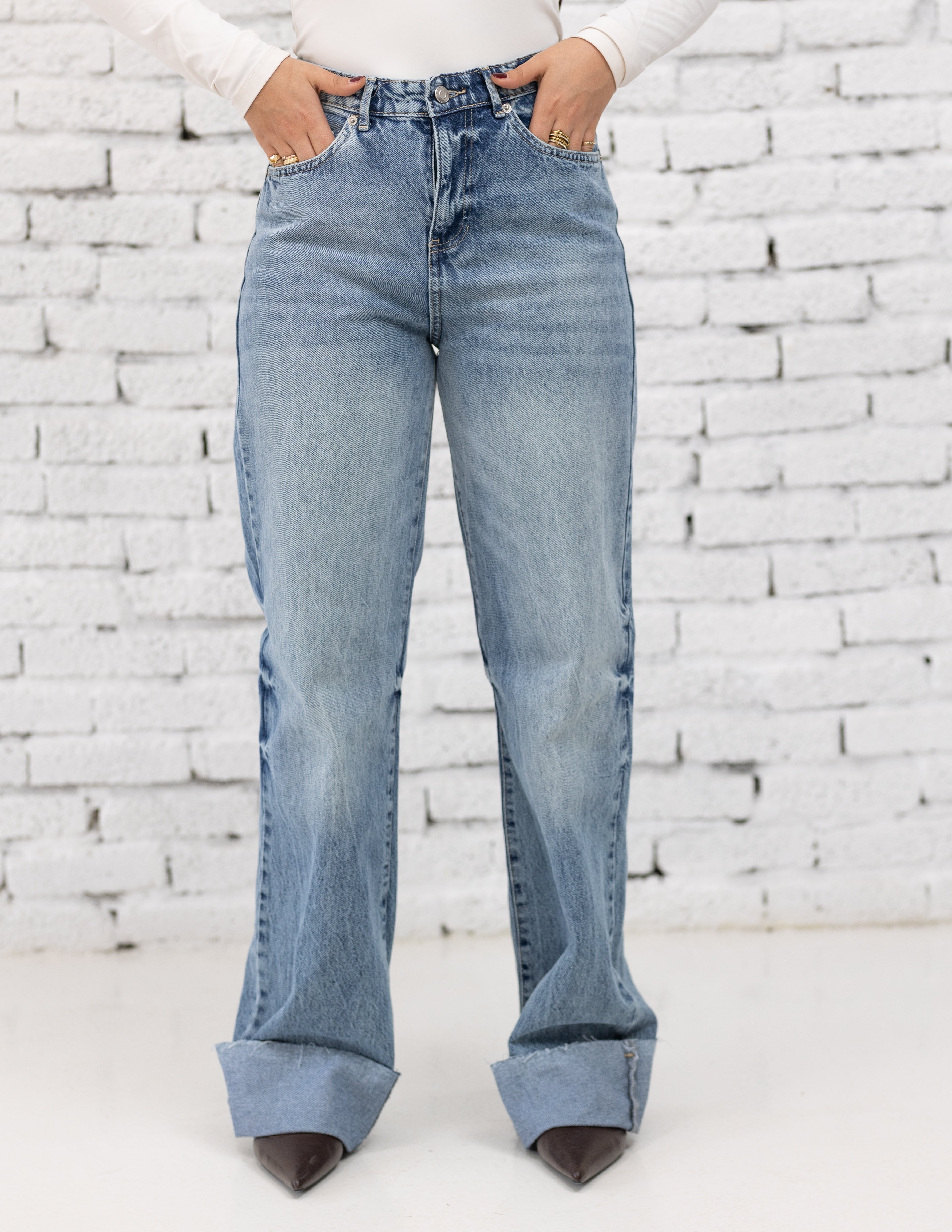 Wide Leg Denim — Blue