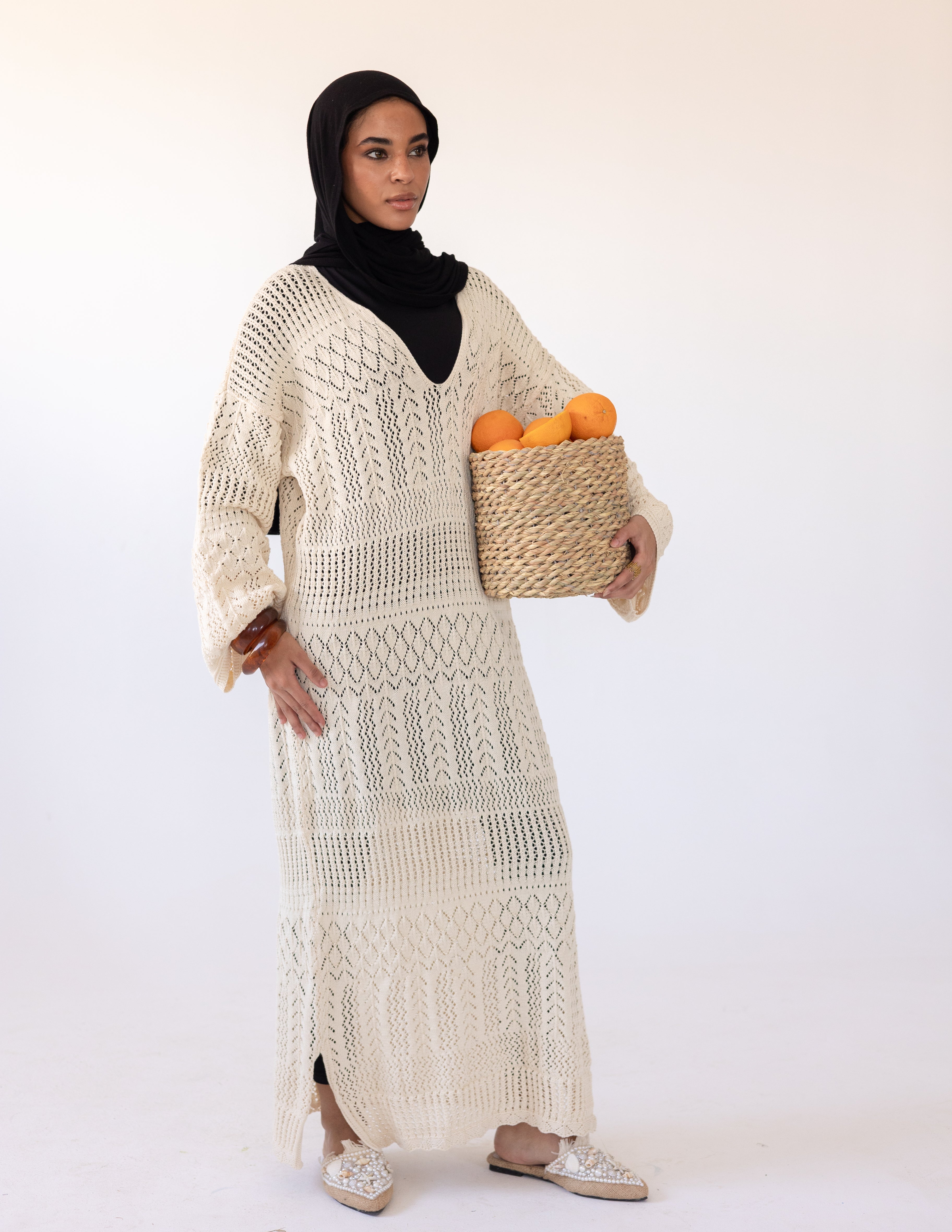 Pearl Maxi Dress — Beige