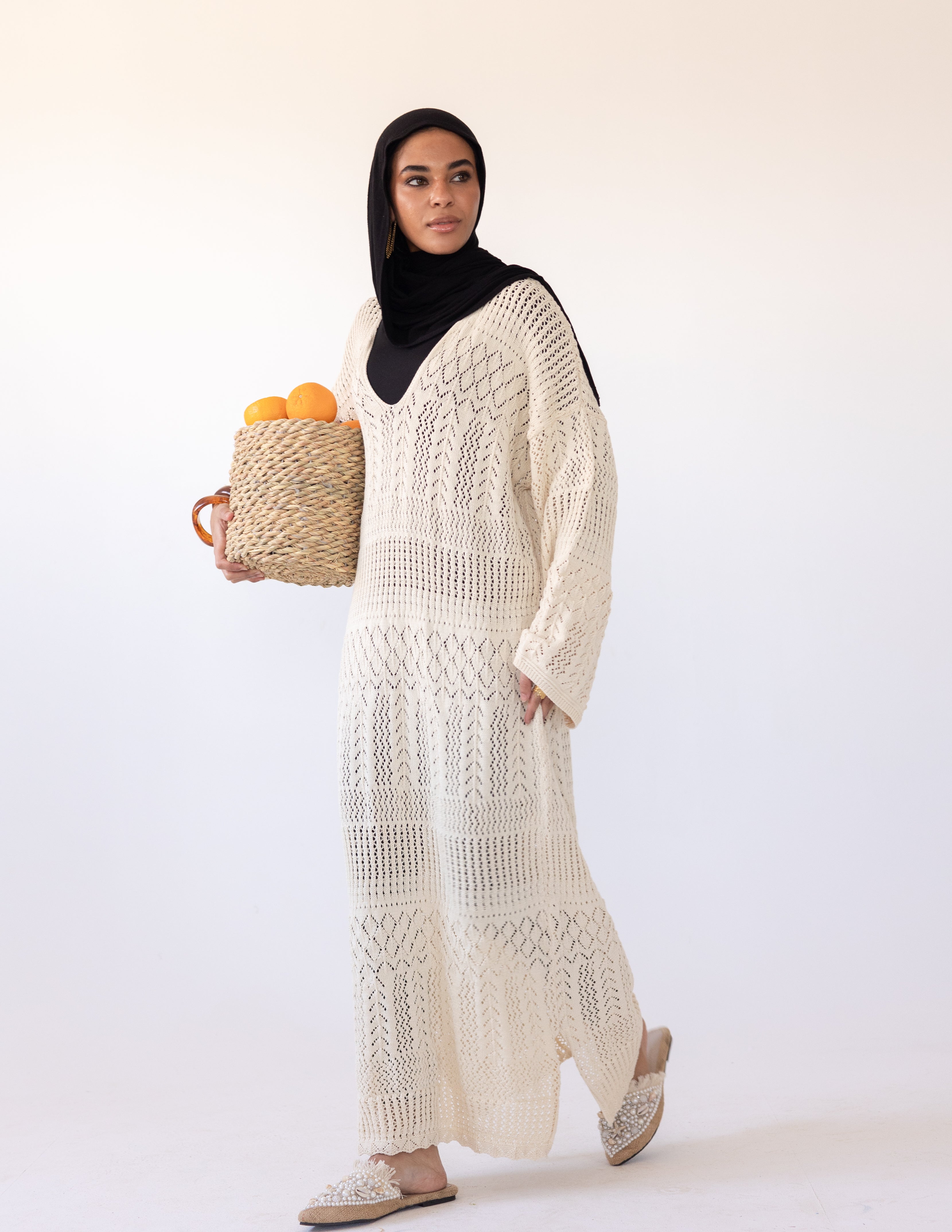 Pearl Maxi Dress — Beige