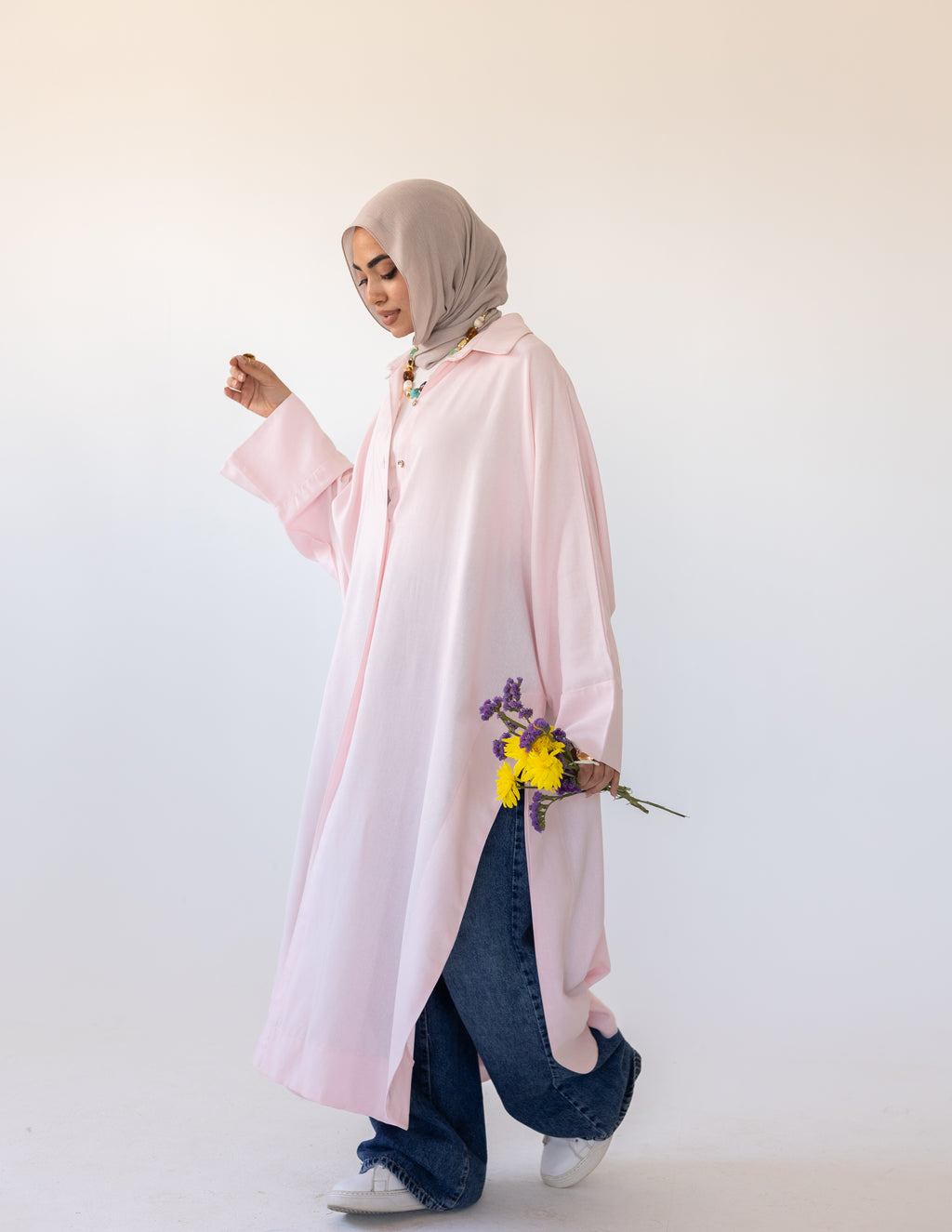 Naia Slit Chemise_baby pink