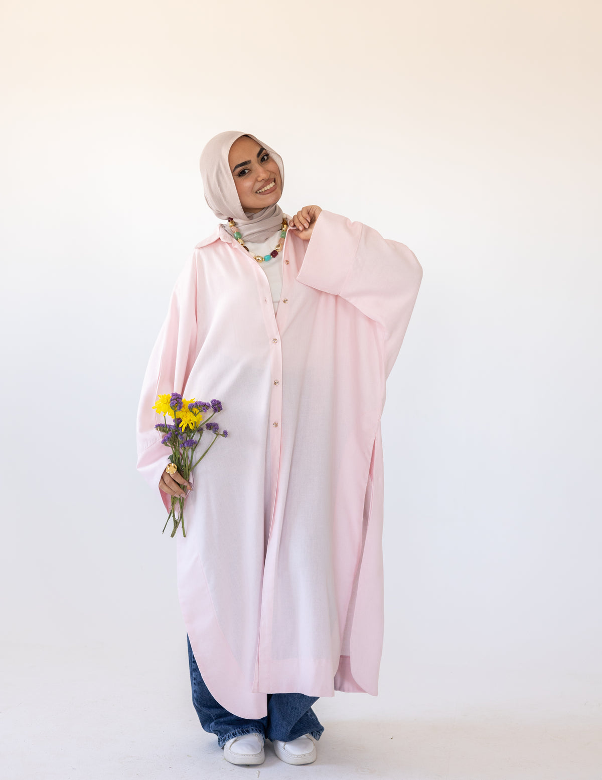 Naia slit chemise_baby pink