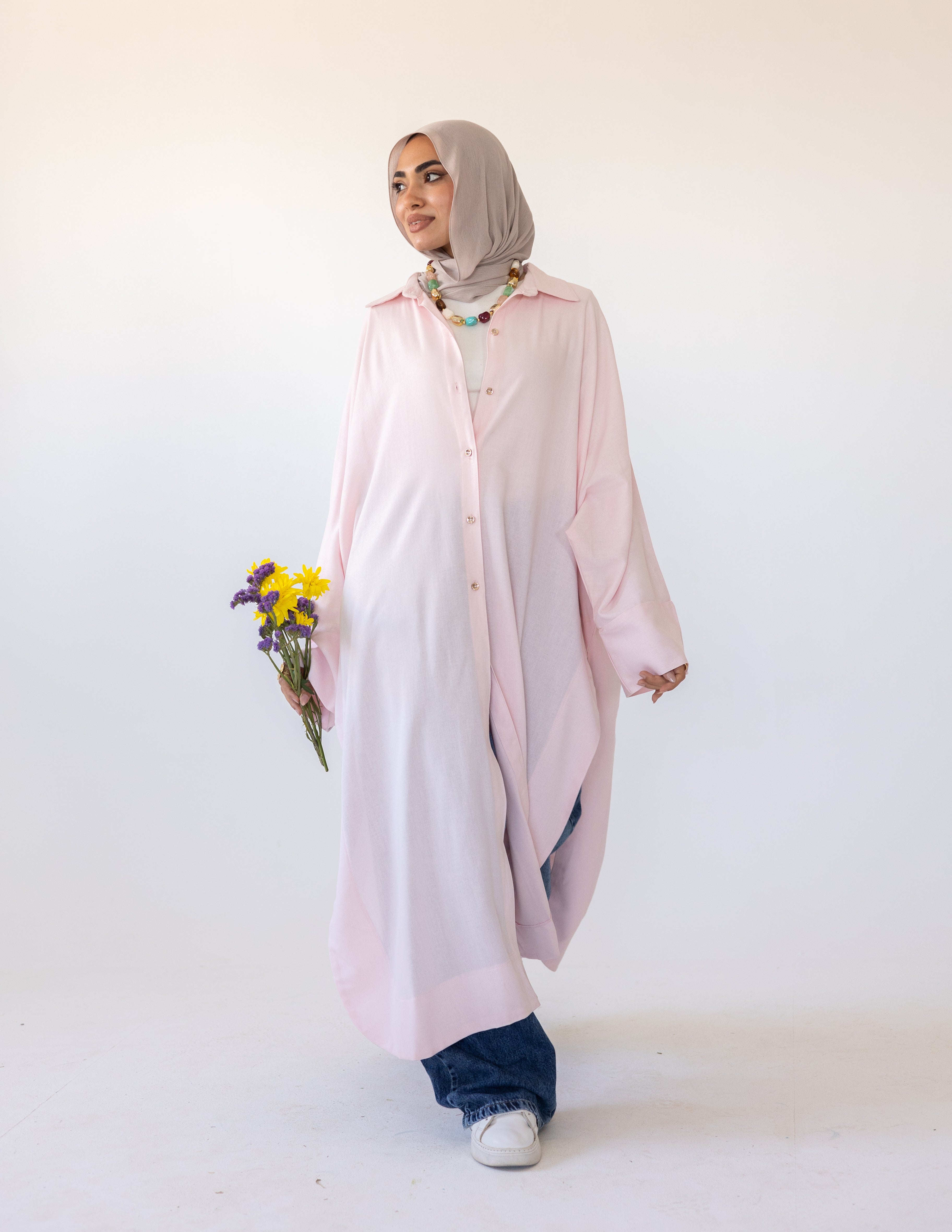 Naia Slit Chemise_baby pink