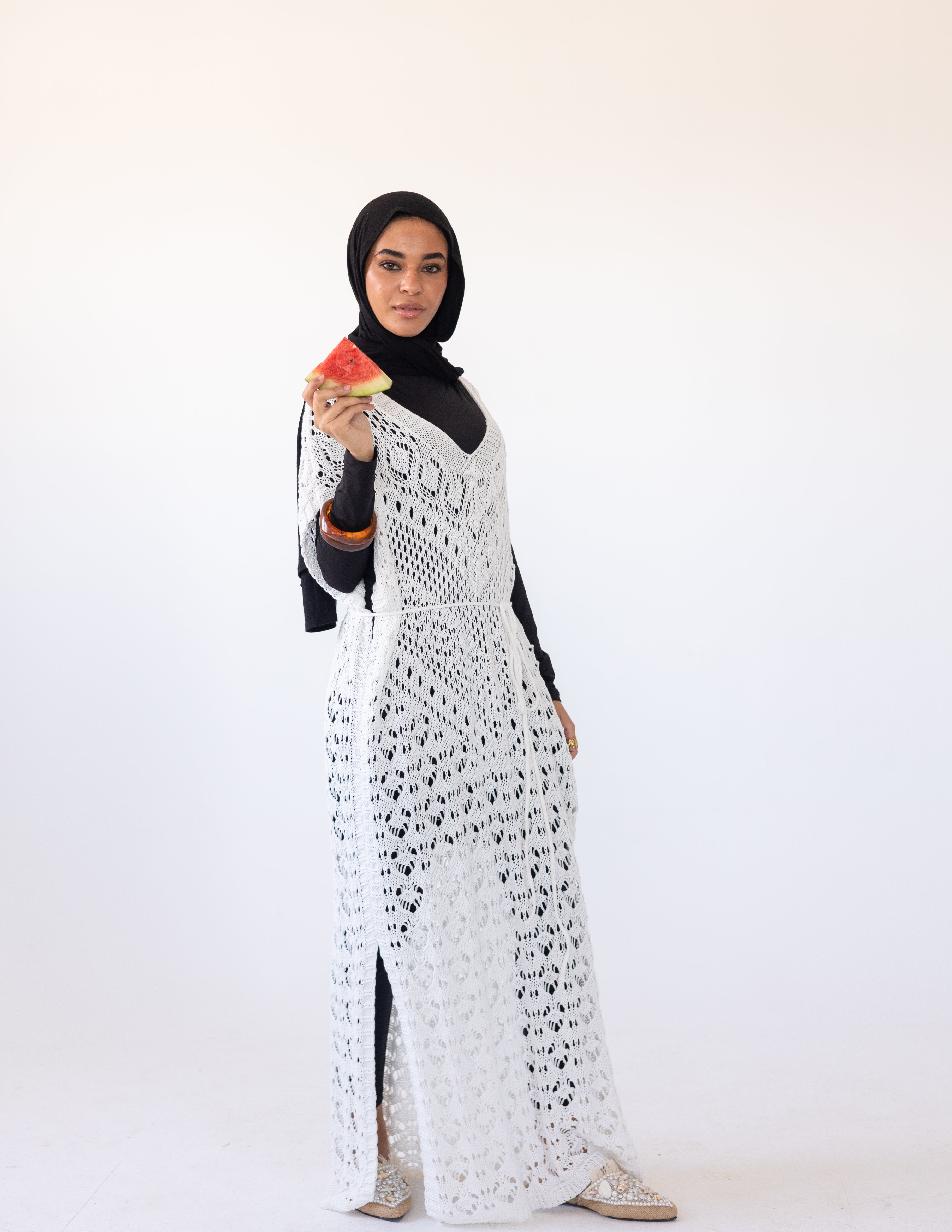 Seashell Maxi Dress — White