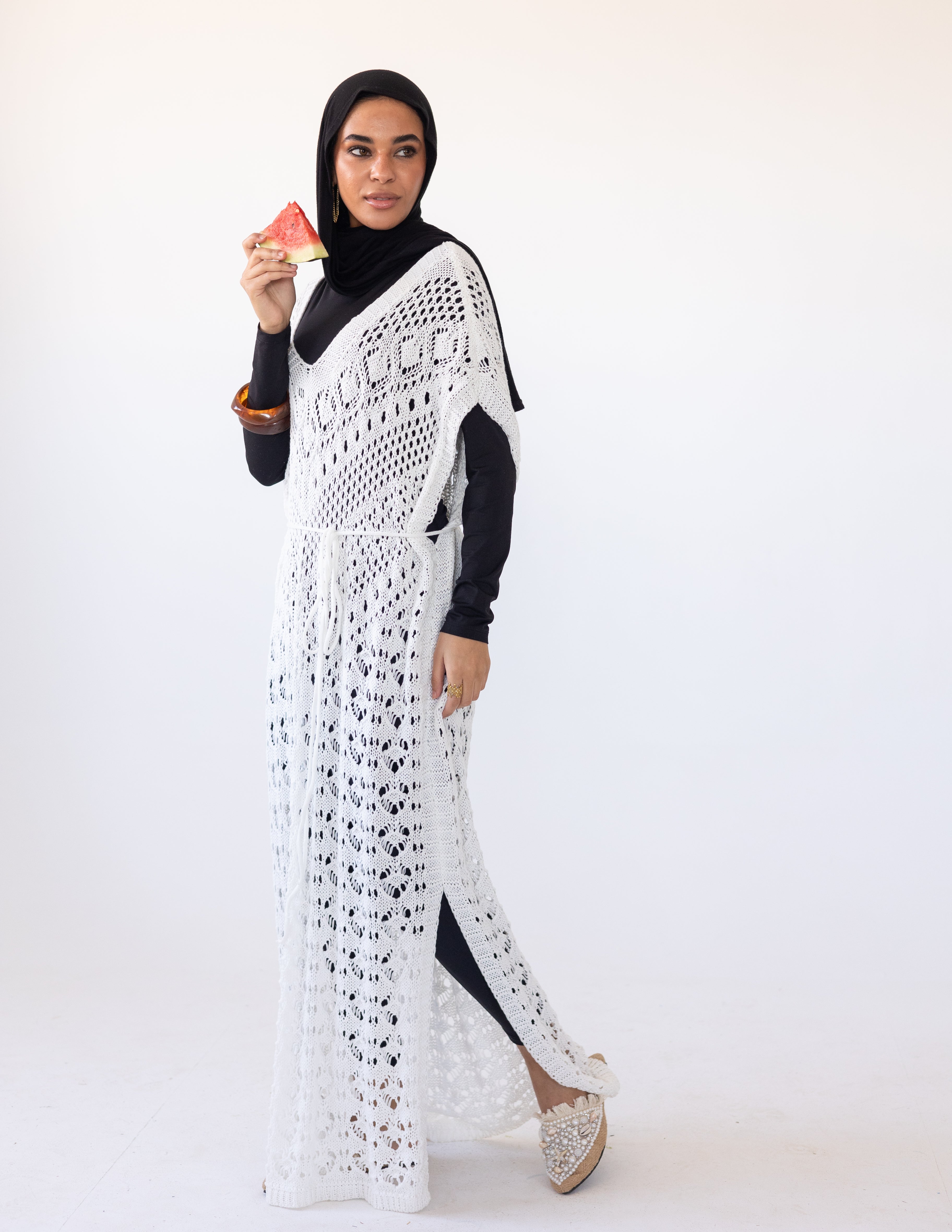 Seashell Maxi Dress — White