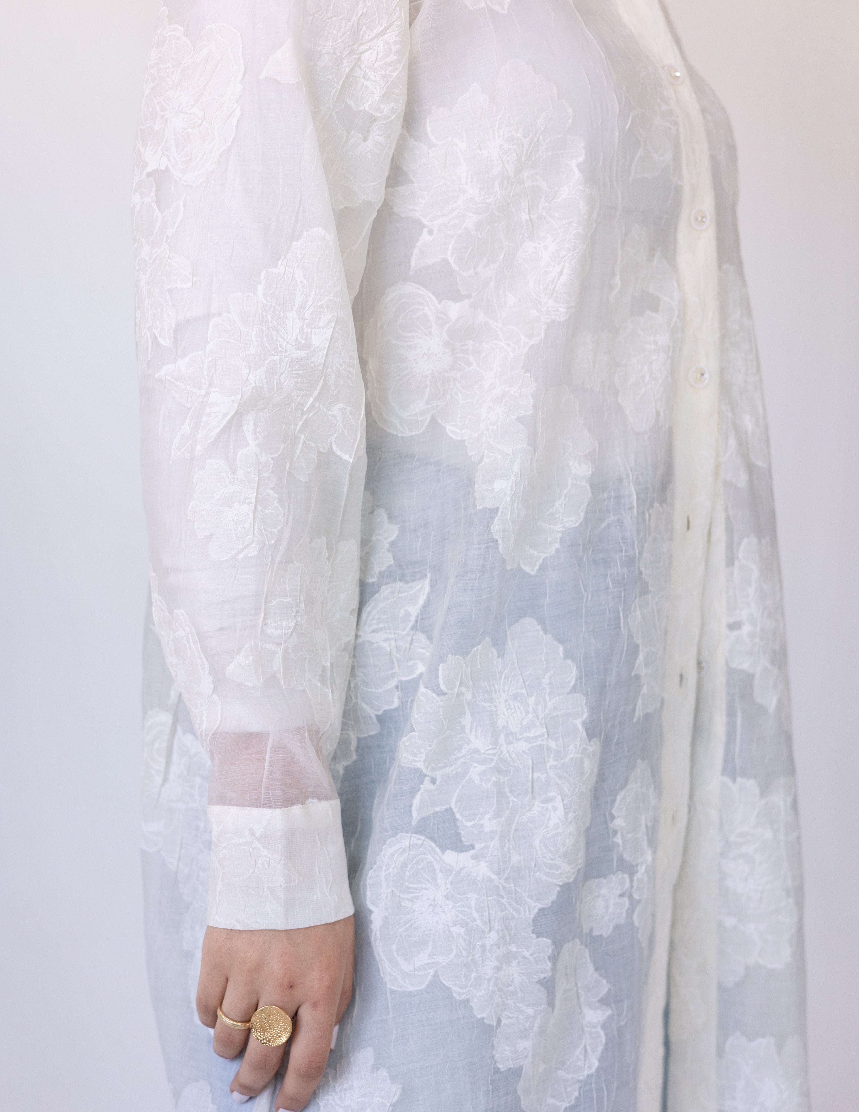 Fleur Dentelle Chemise — Off-White