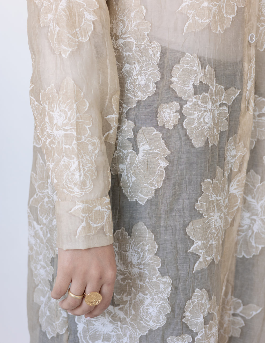 Fleur Dentelle Chemise — Beige