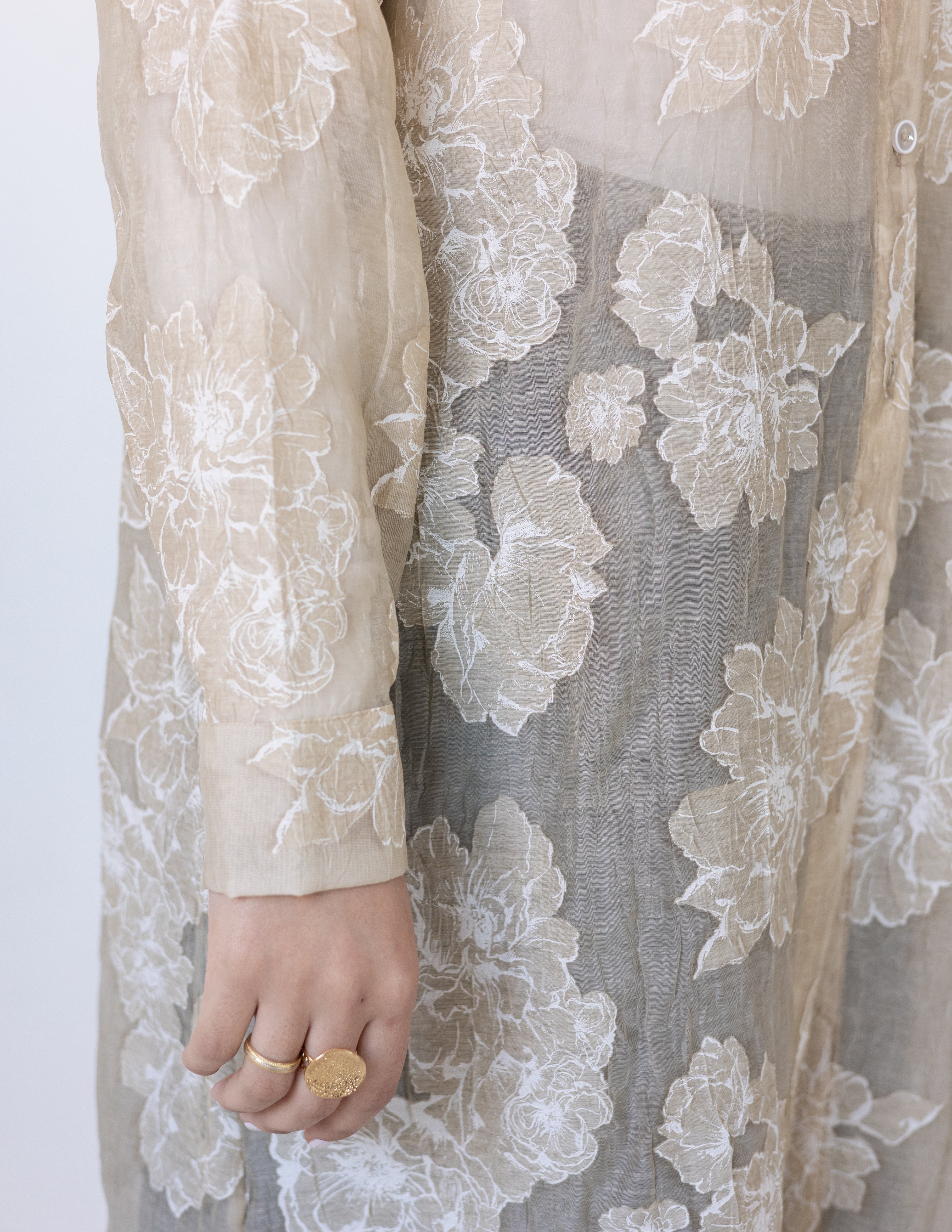 Fleur Dentelle Chemise — Beige