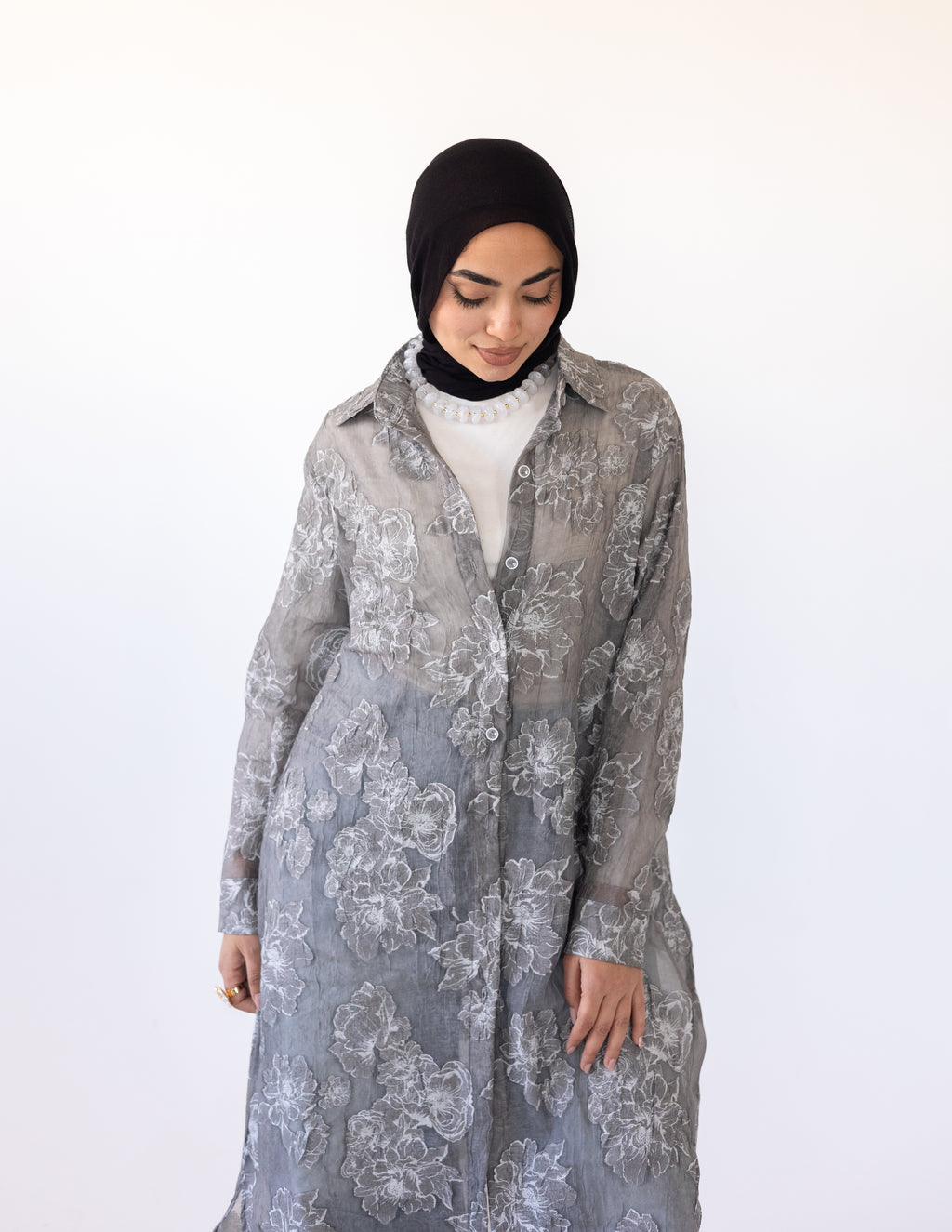 Fleur Dentelle Chemise_ Grey