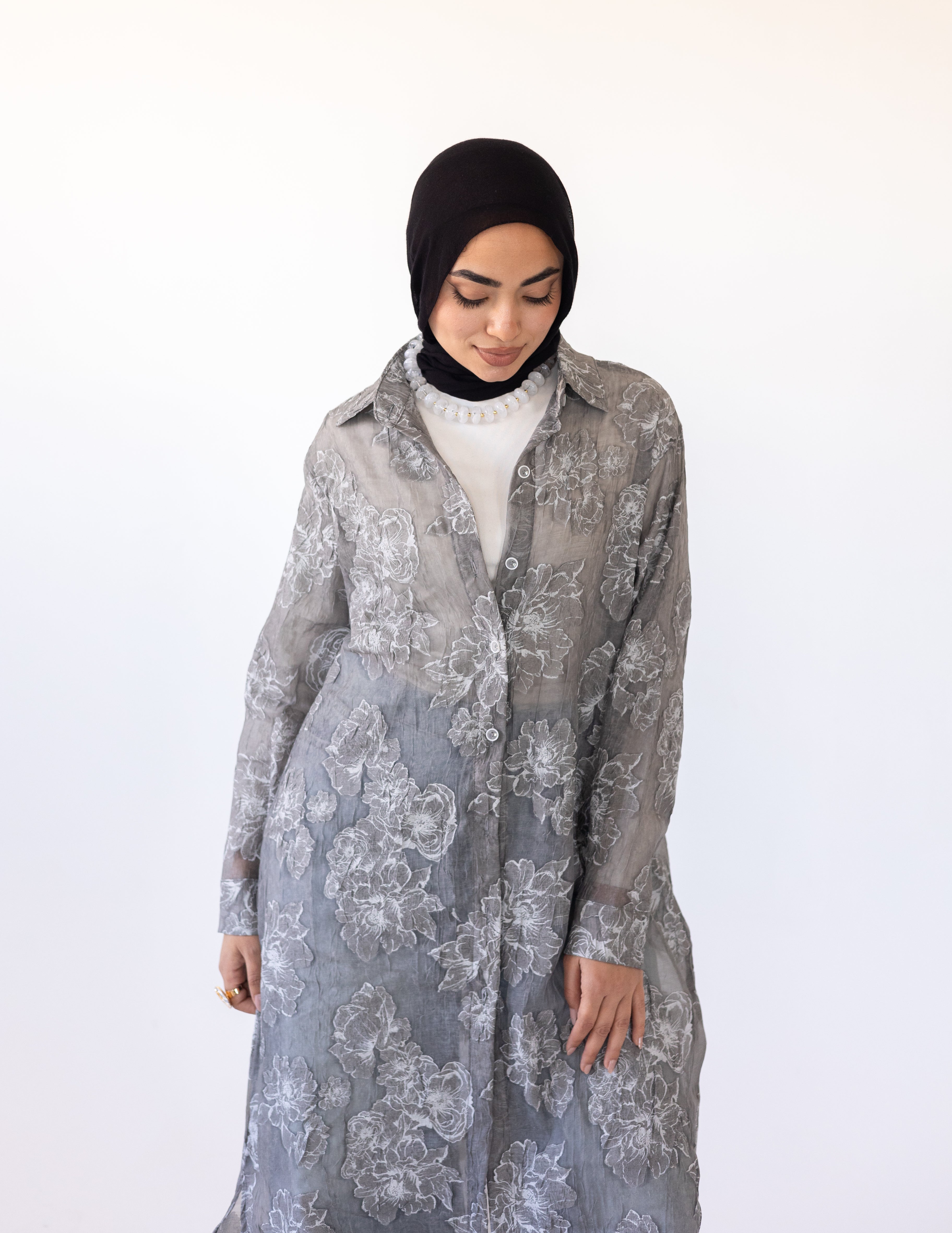 Fleur Dentelle Chemise_ Grey
