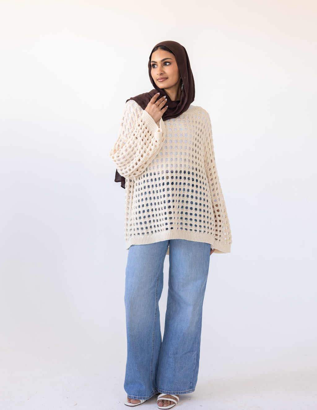 Sunkissed Crochet Shirt_ Beige