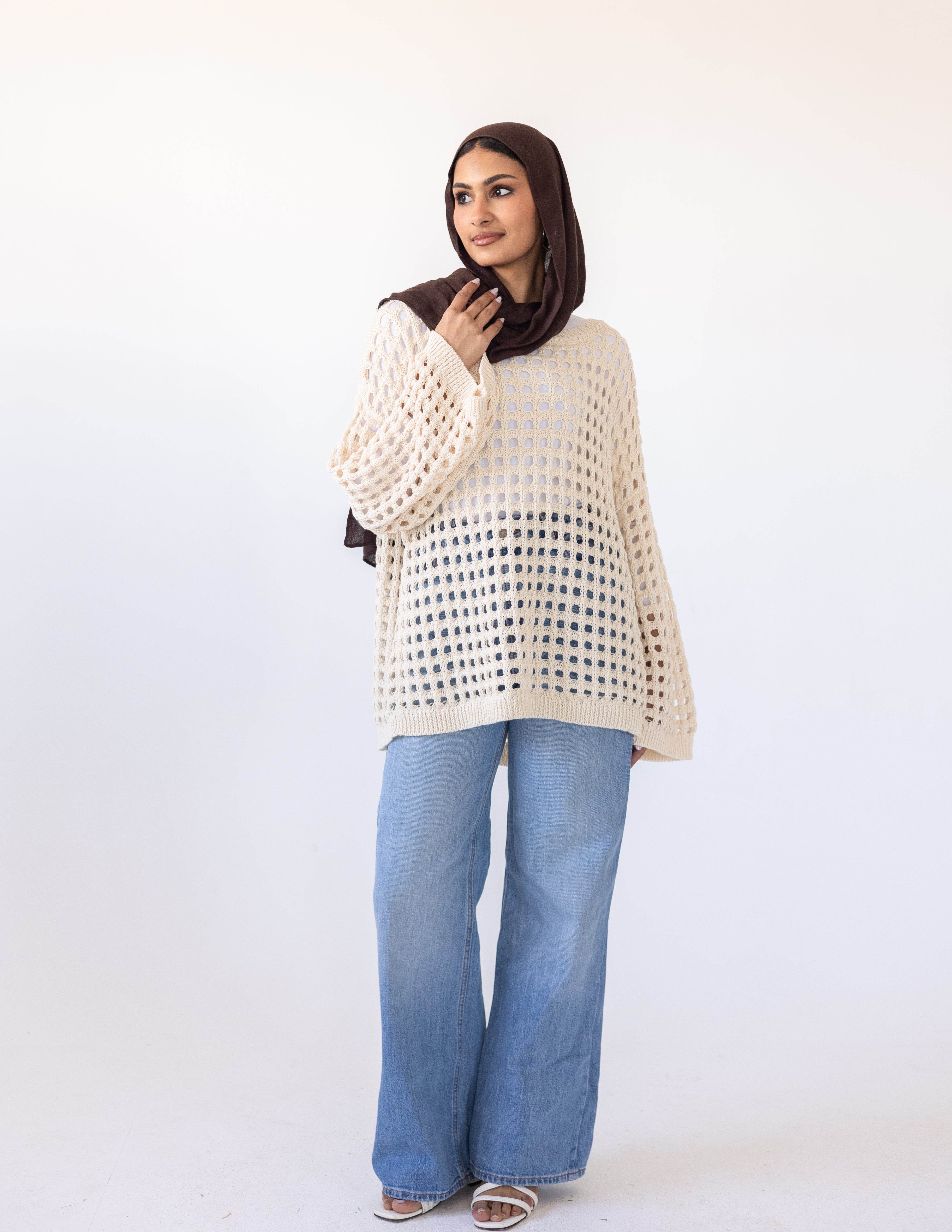 Sunkissed Crochet Shirt_ Beige