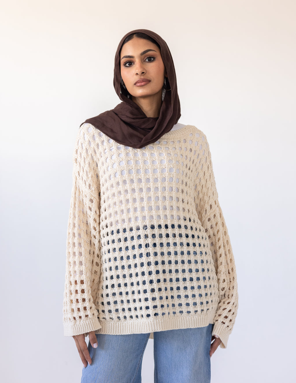 Sunkissed Crochet Shirt_ Beige