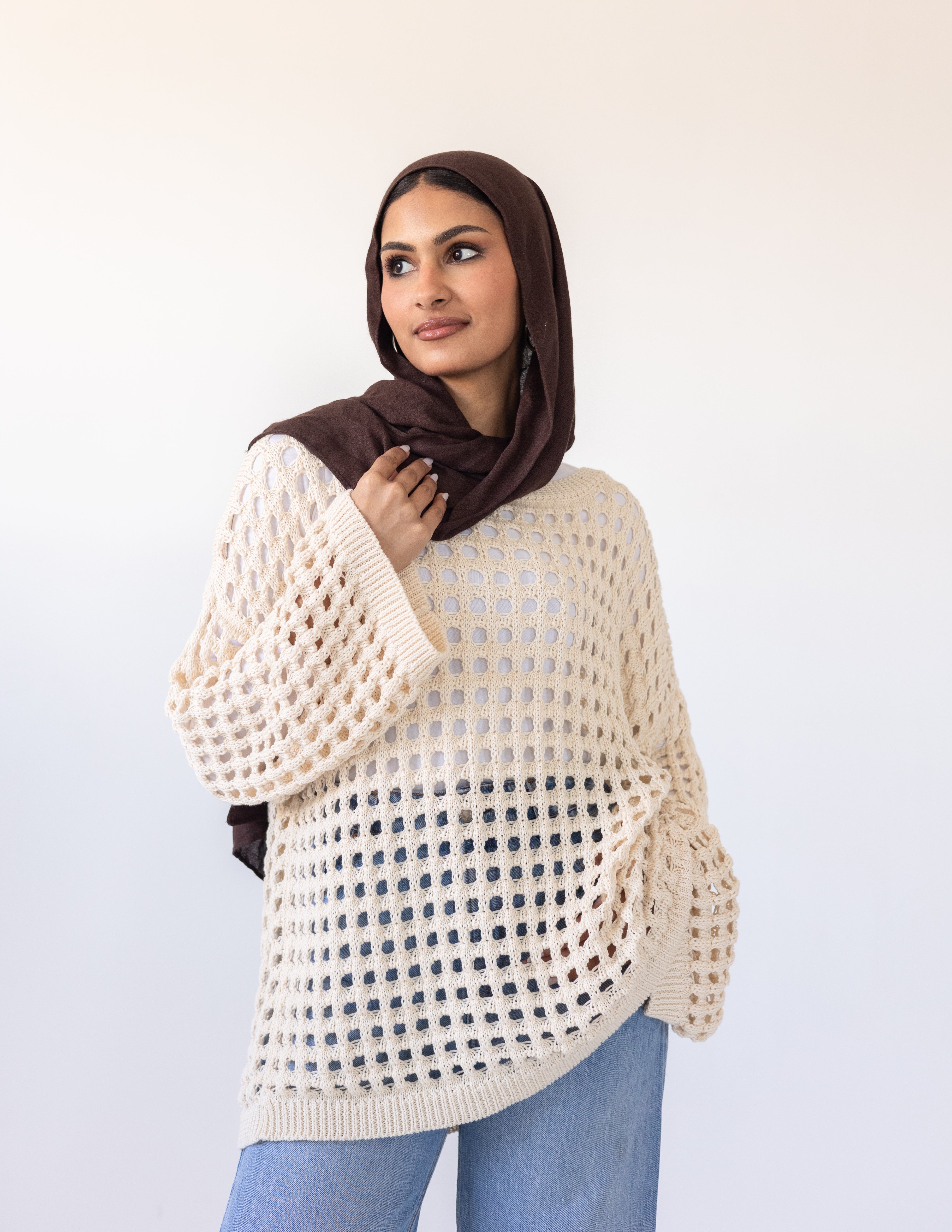Sunkissed Crochet Shirt_ Beige