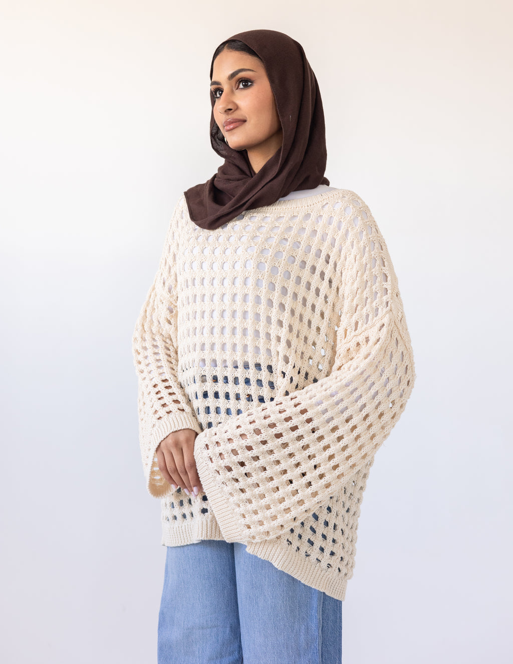 Sunkissed Crochet Shirt_ Beige