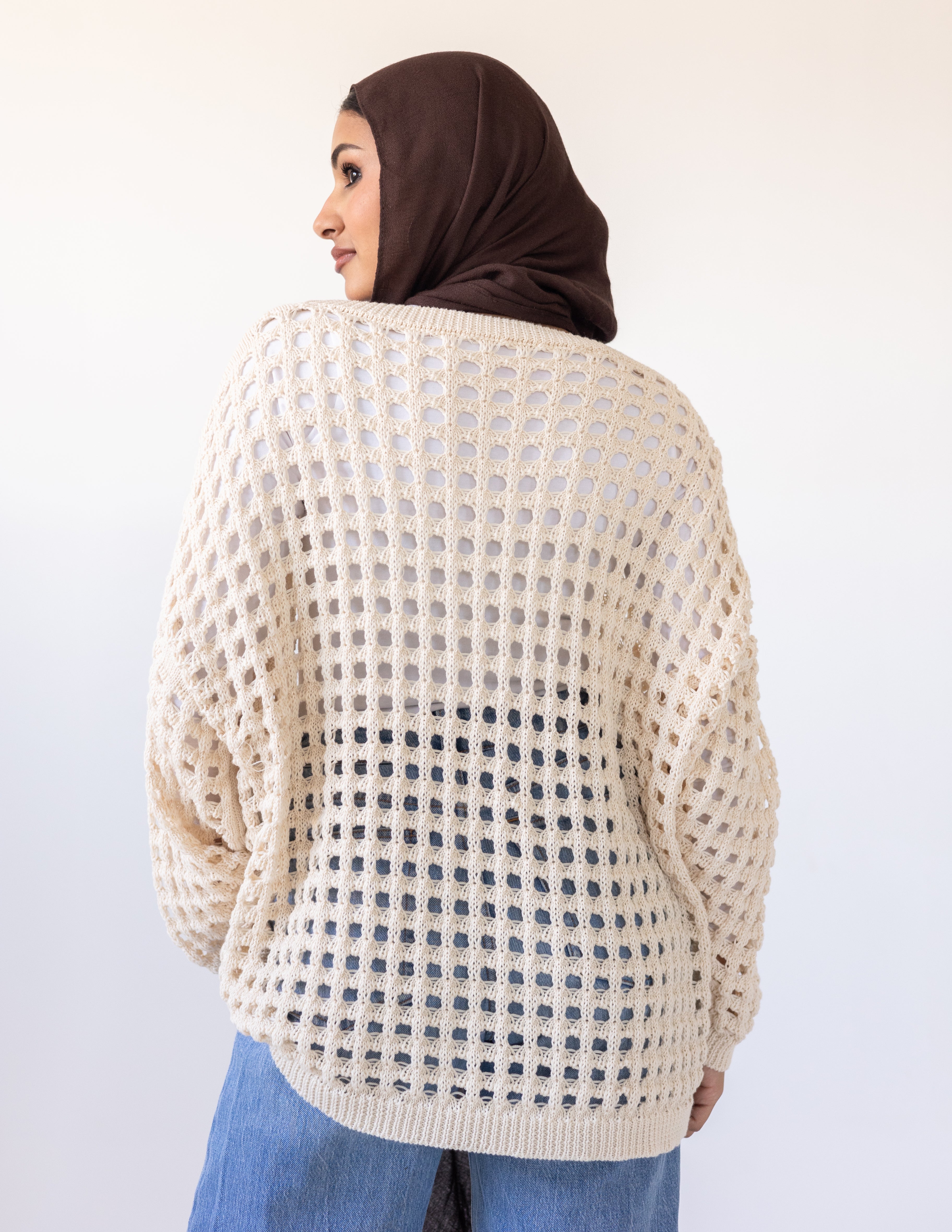 Sunkissed Crochet Shirt_ Beige
