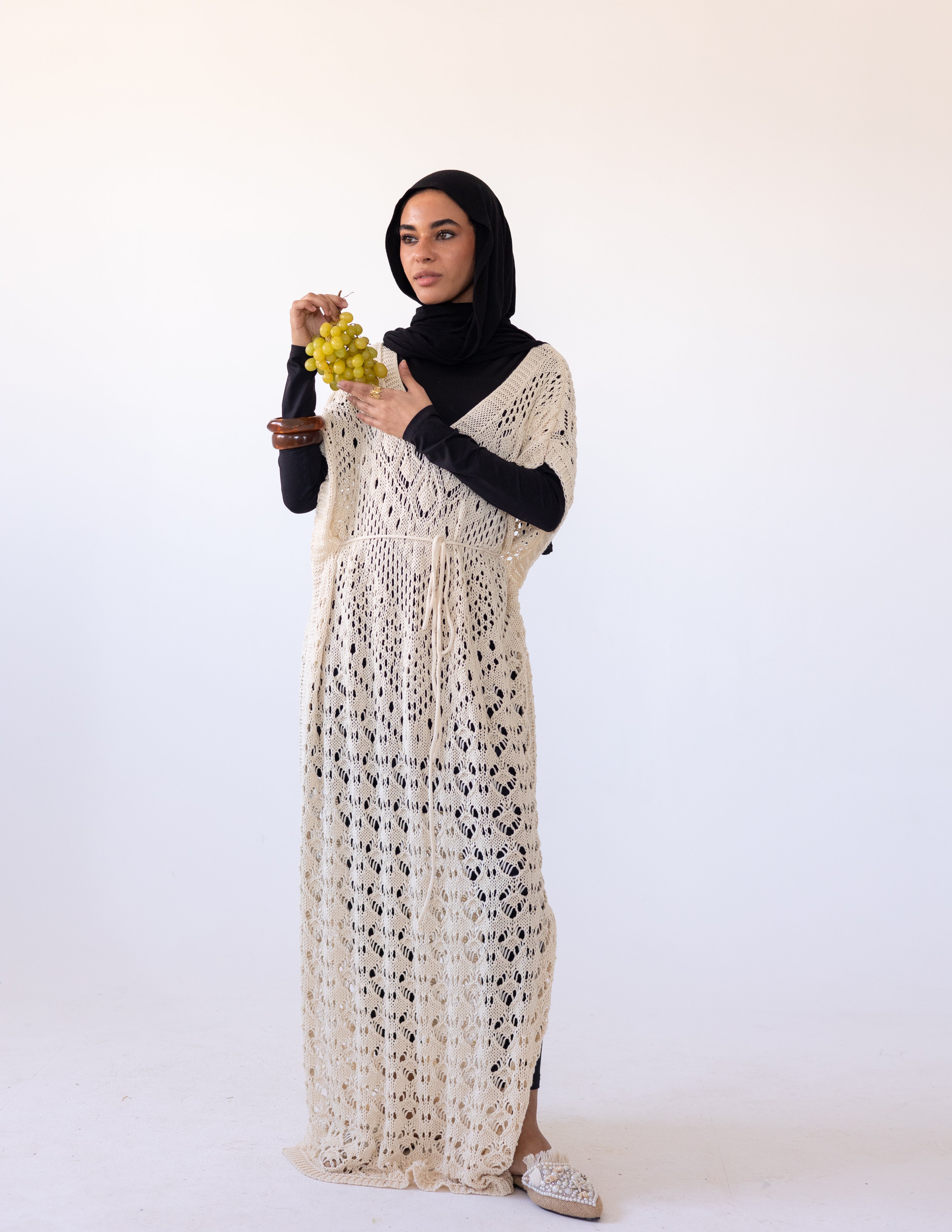 Seashell Maxi Dress — Beige
