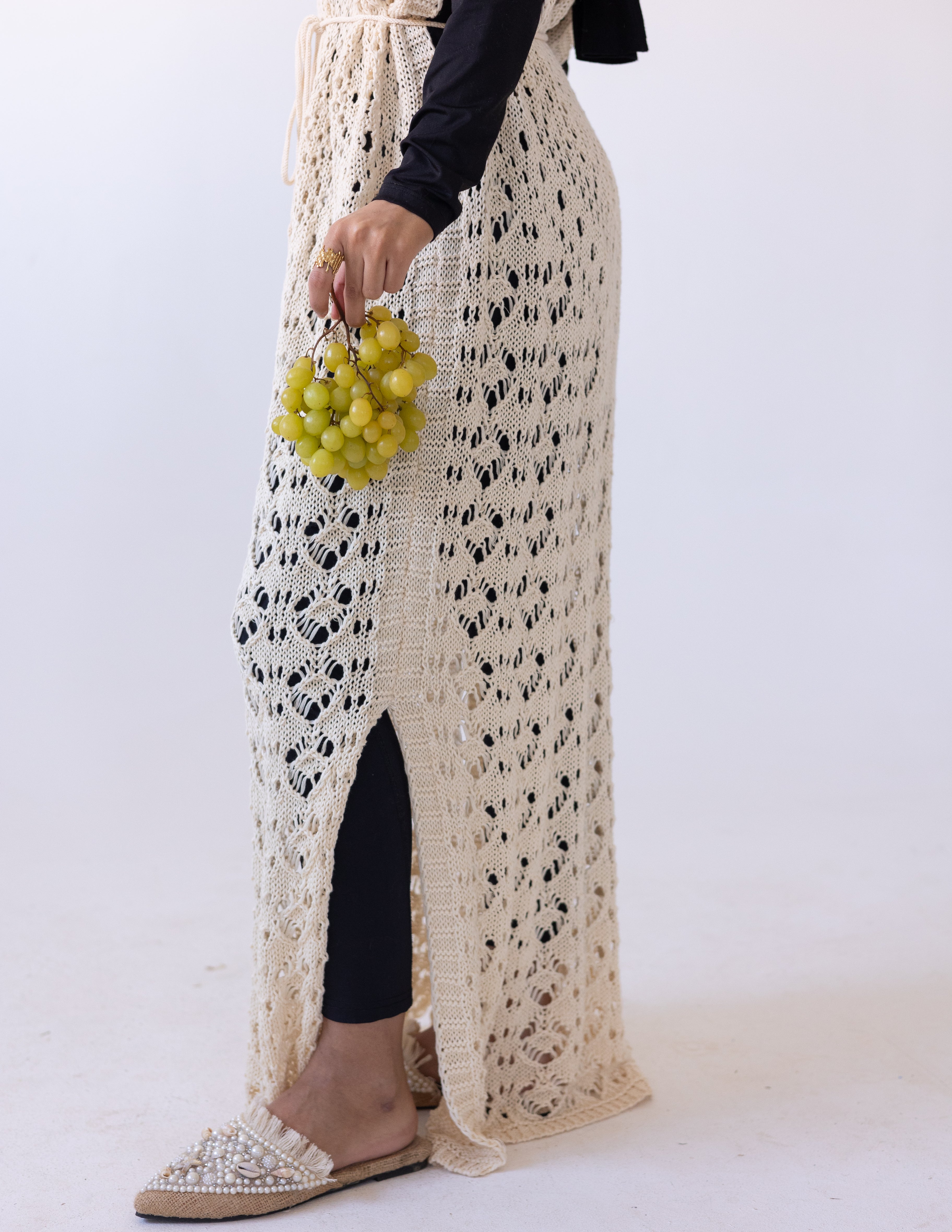 Seashell Maxi Dress — Beige