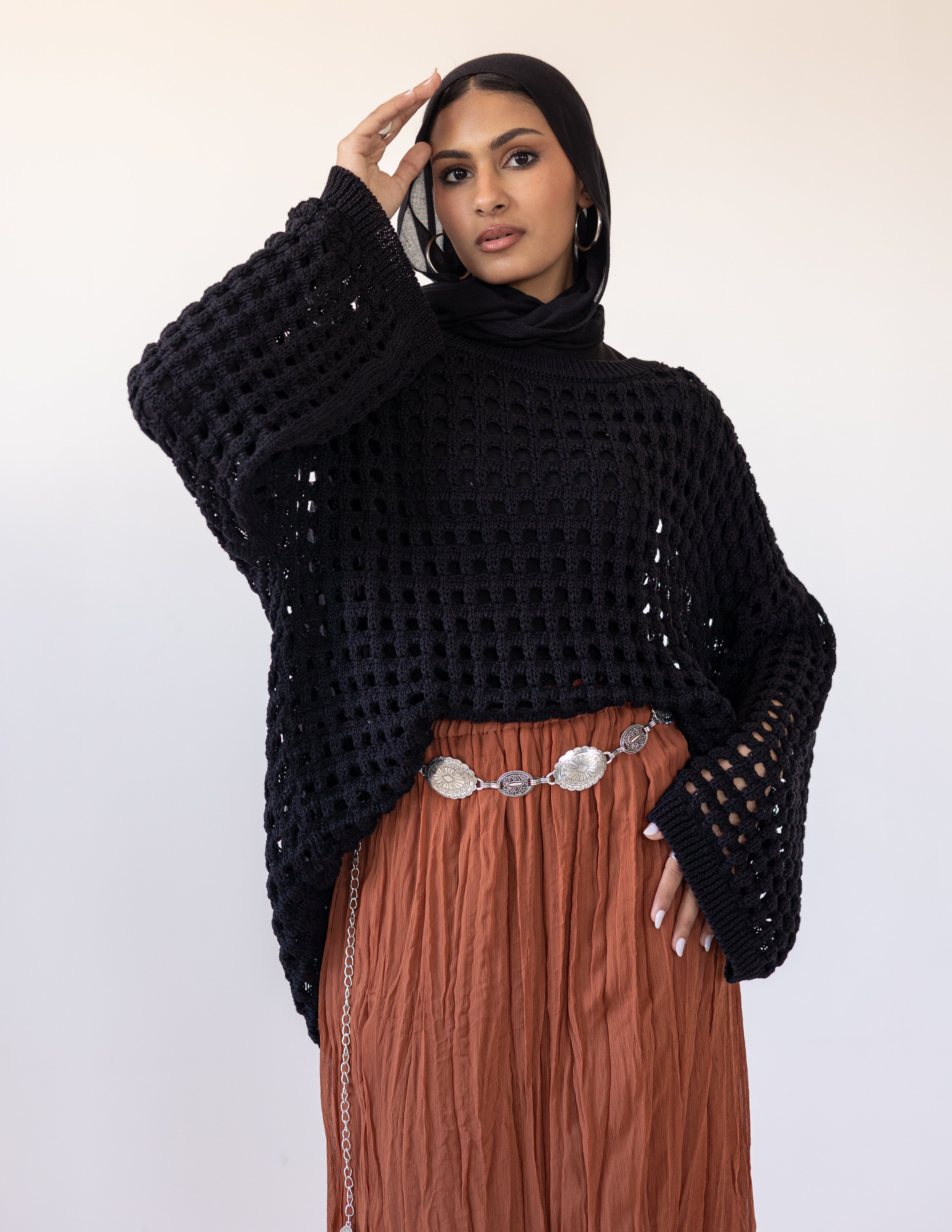 Sunkissed Crochet Shirt_Black