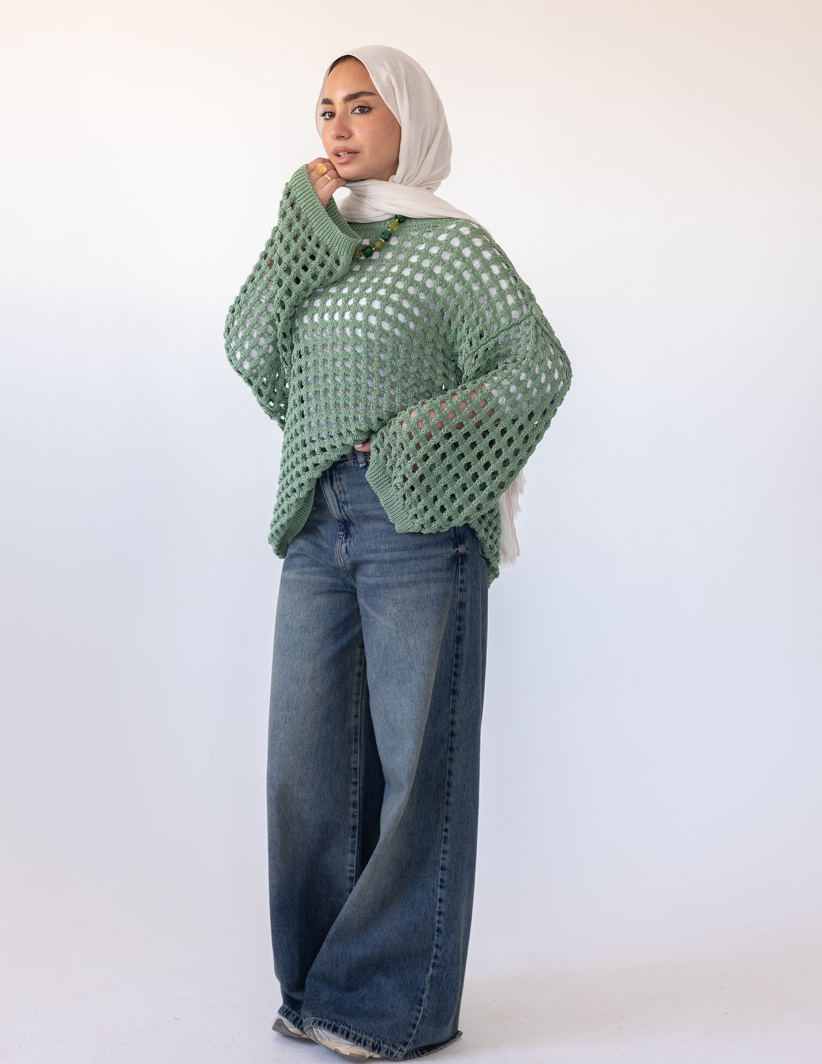 Sunkissed Crochet Shirt_ Olive