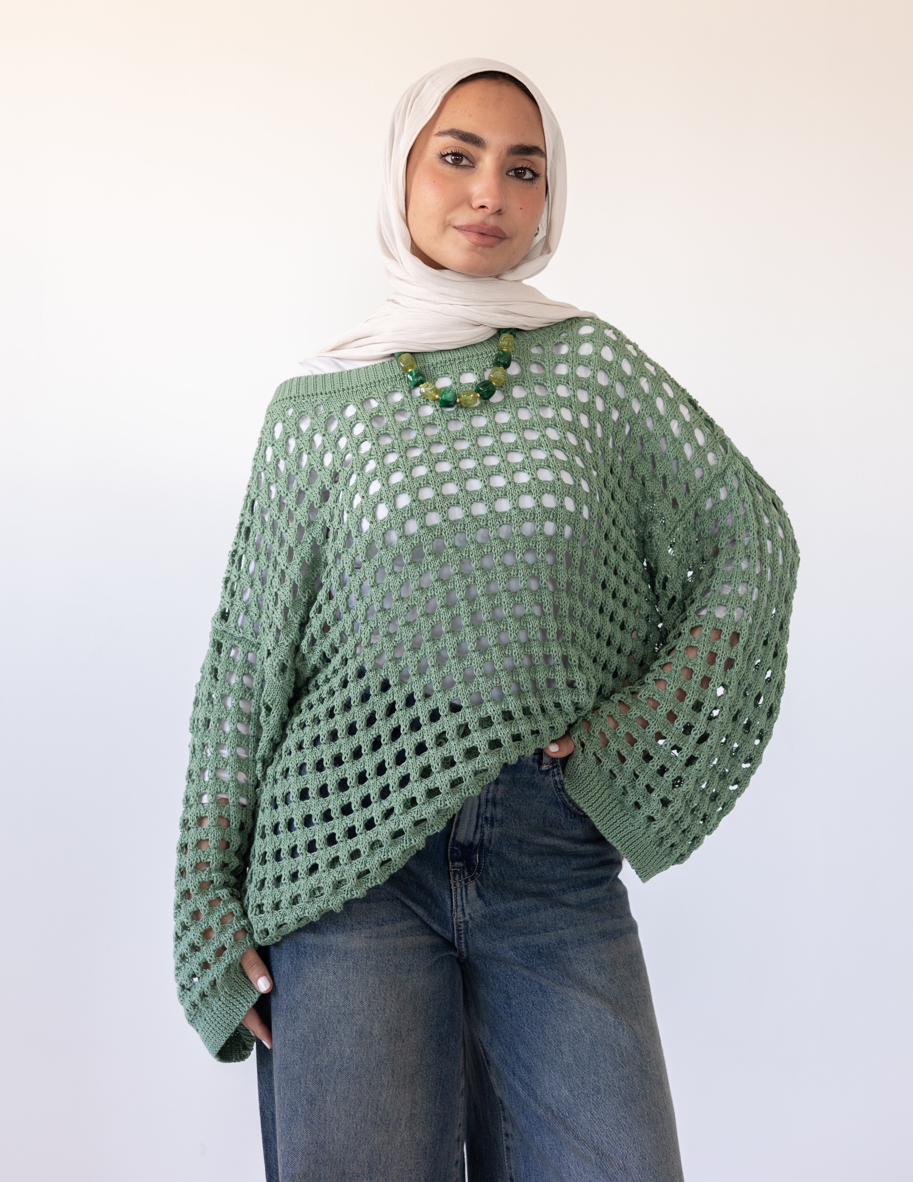 Sunkissed Crochet Shirt_ Olive